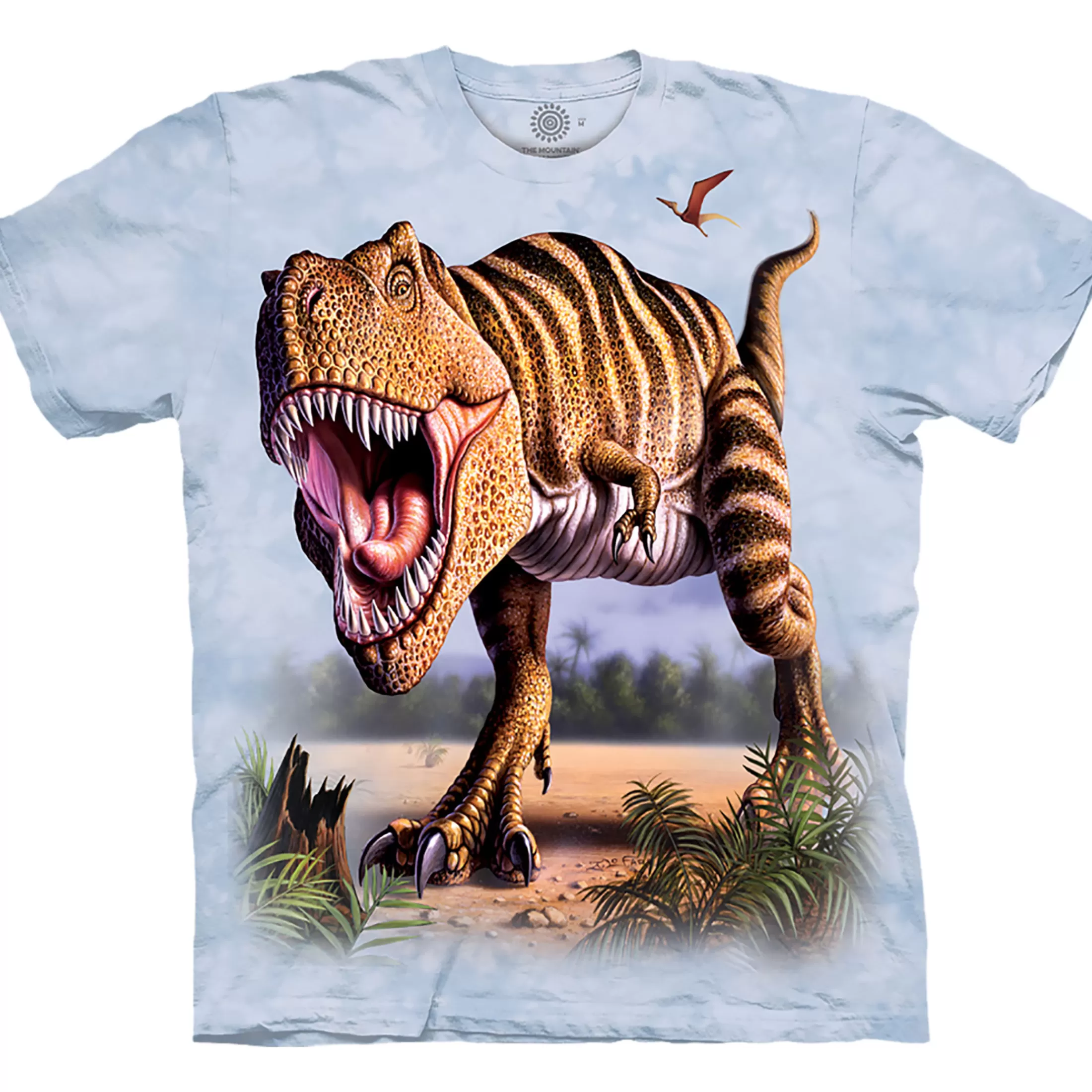 T-Shirt | Dinosaurs<Liquid Blue Striped Rex Classic Cotton T-Shirt