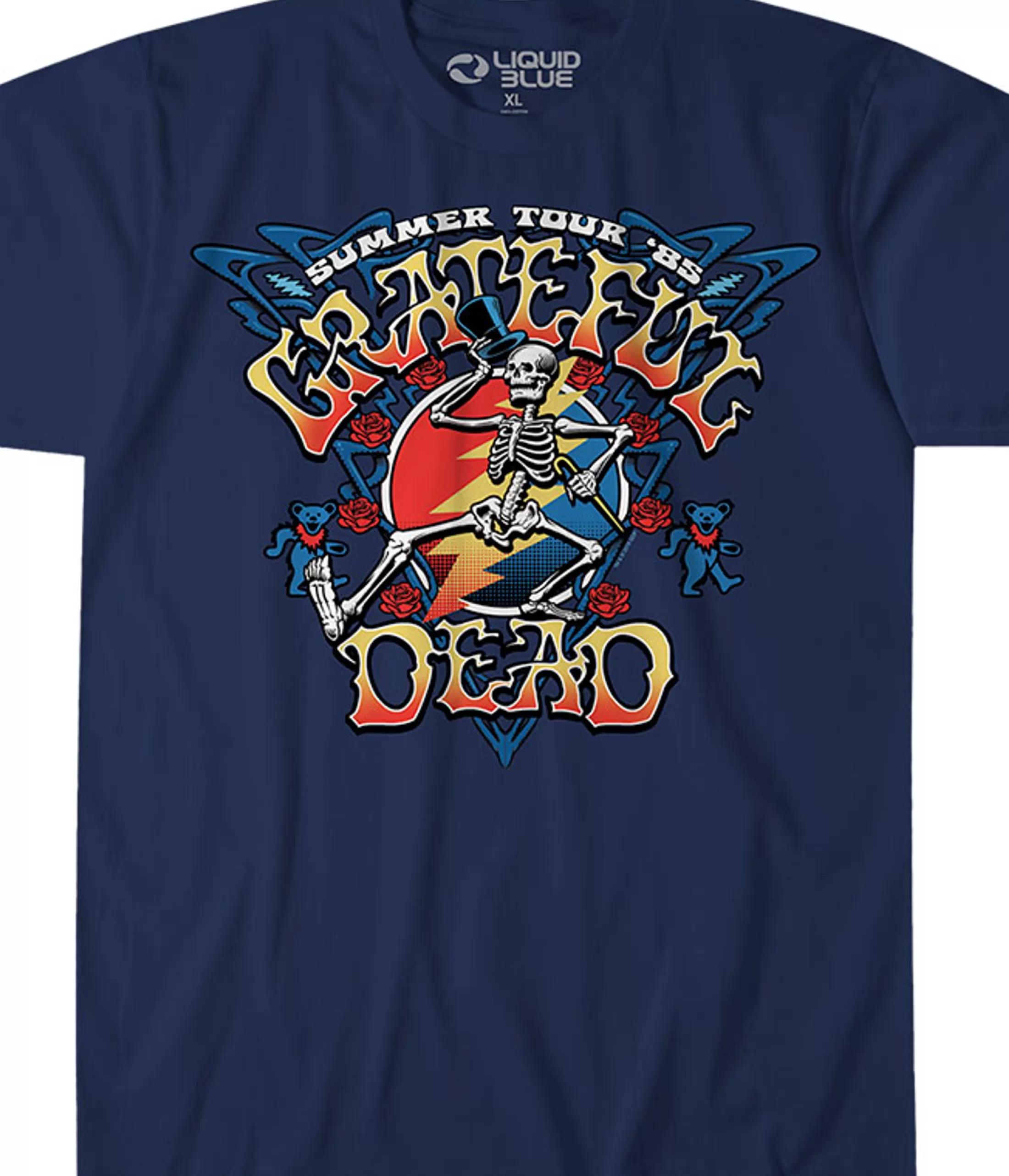 T-Shirt | Grateful Dead<Liquid Blue Strutting Skelly Navy T-Shirt