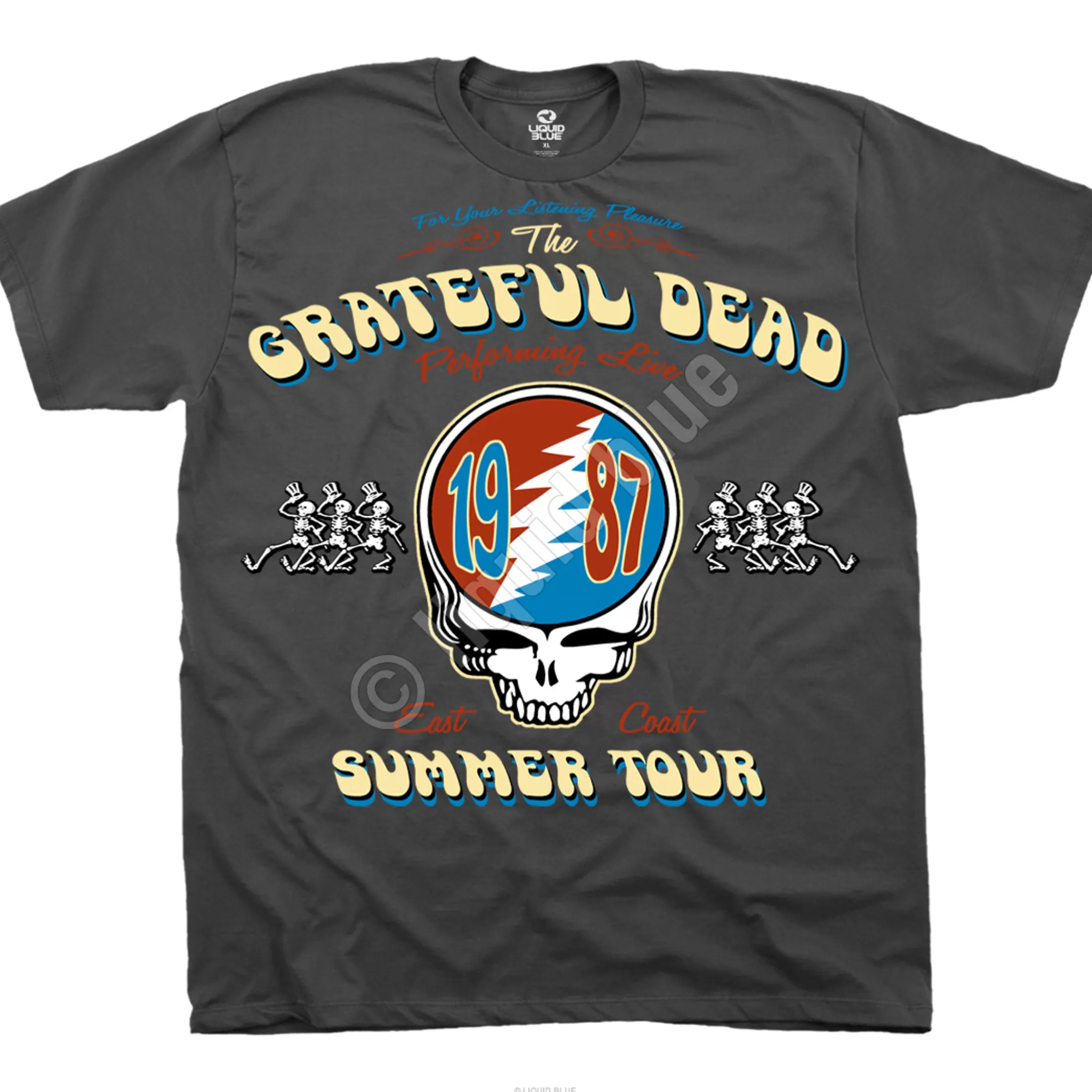 T-Shirt | Grateful Dead<Liquid Blue Summer Tour 87 Grey T-Shirt