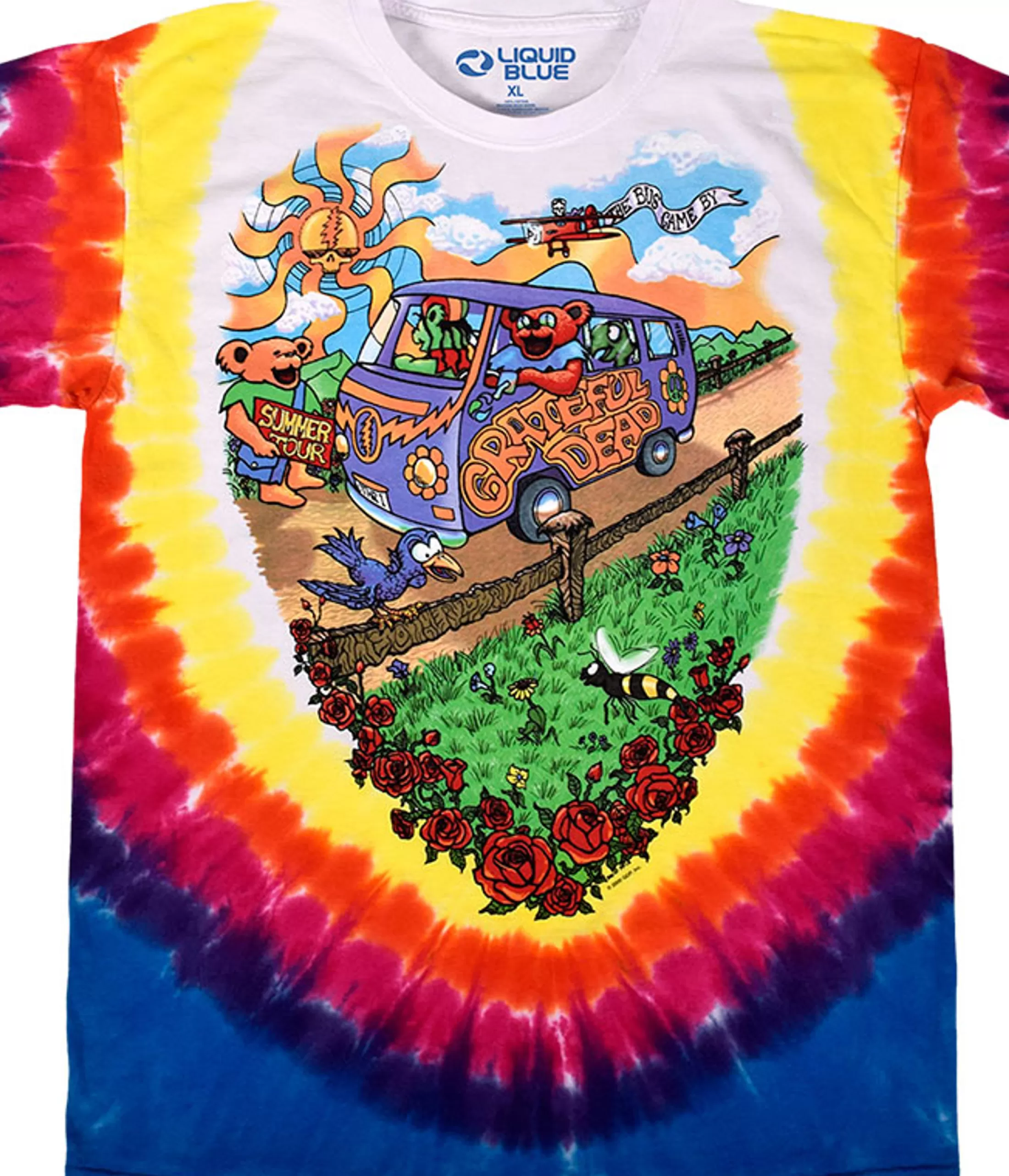 T-Shirt | Grateful Dead<Liquid Blue Summer Tour Bus Tie-Dye T-Shirt