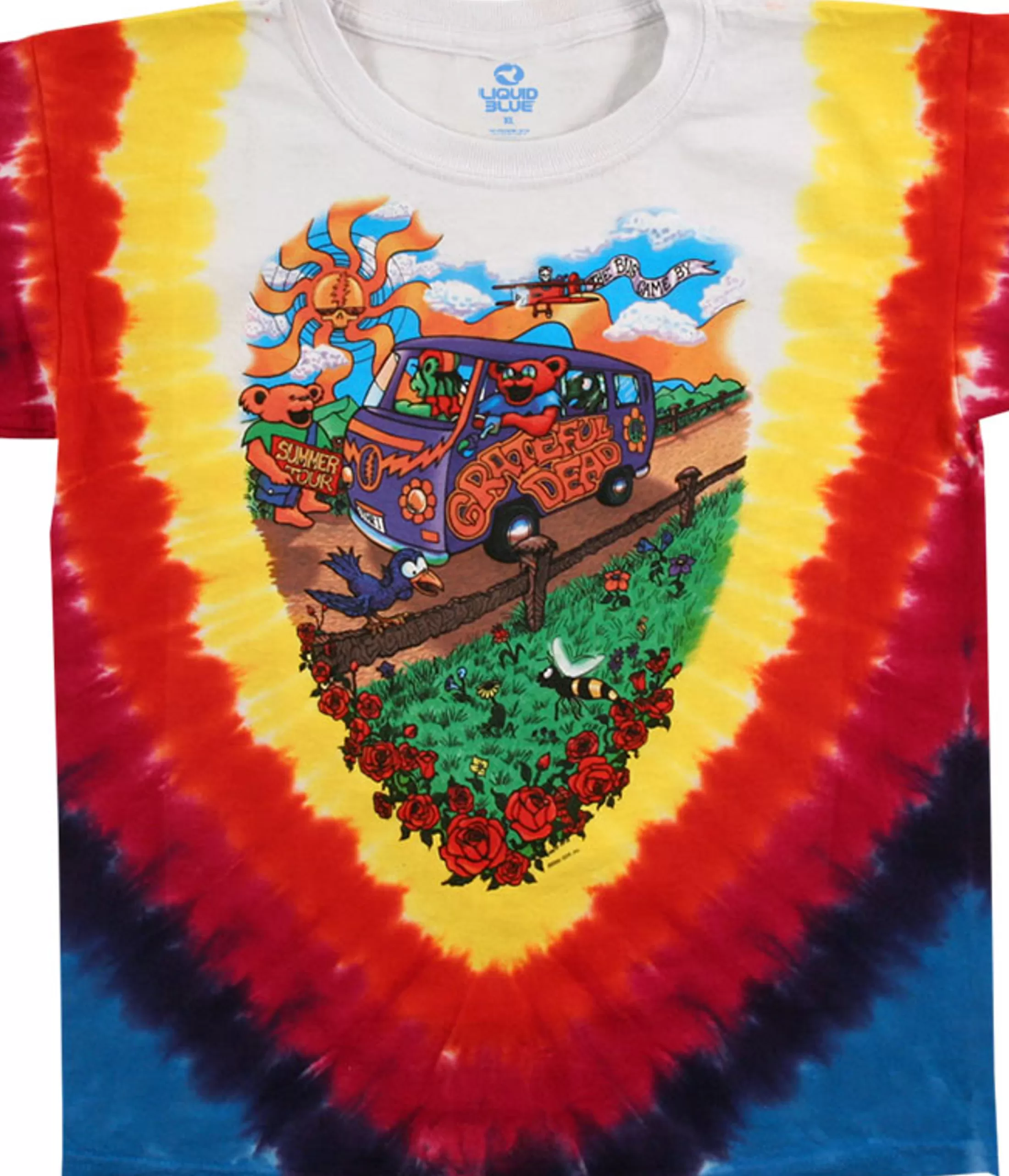 Youth | Grateful Dead<Liquid Blue Summer Tour Bus Youth Tie-Dye T-Shirt