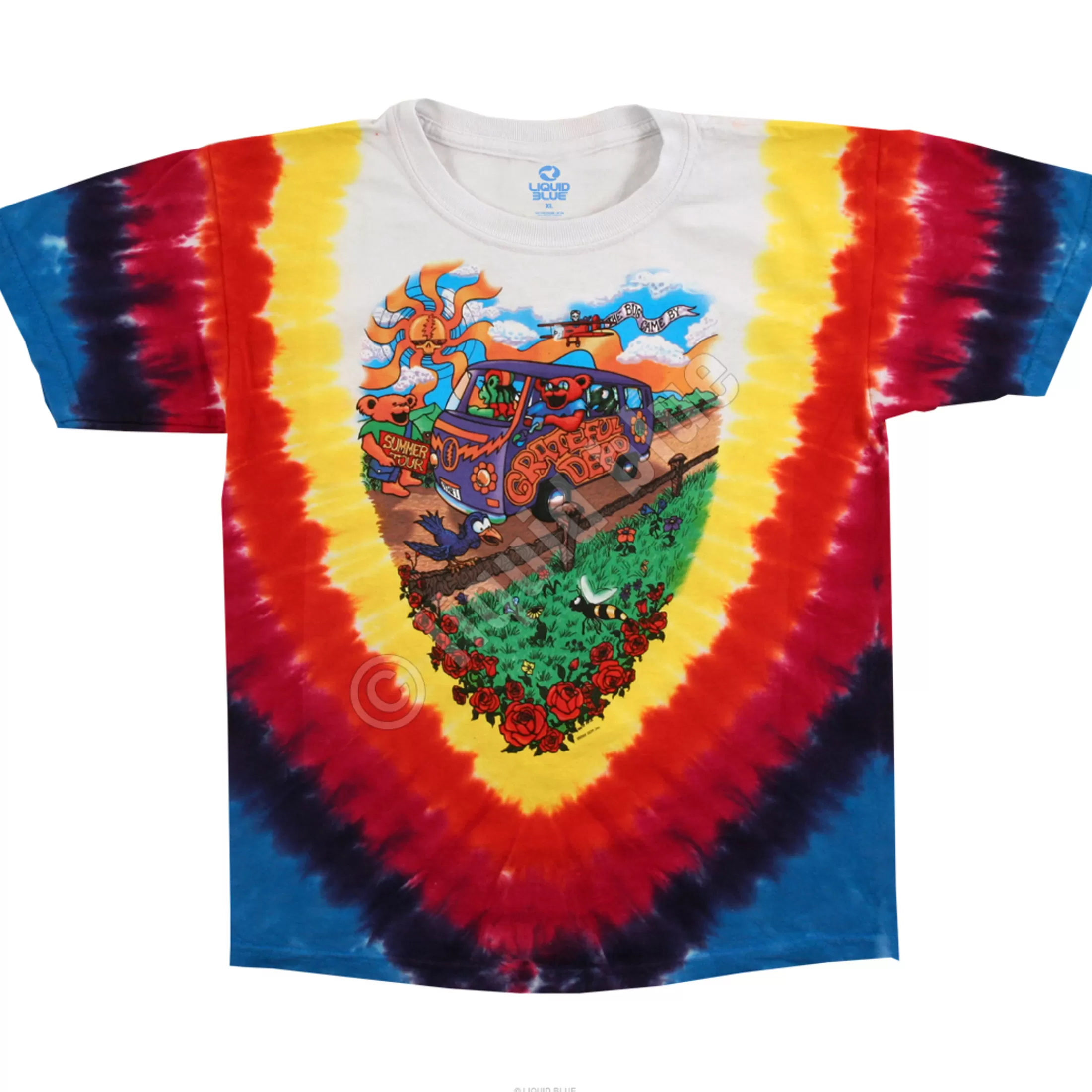 Youth | Grateful Dead<Liquid Blue Summer Tour Bus Youth Tie-Dye T-Shirt