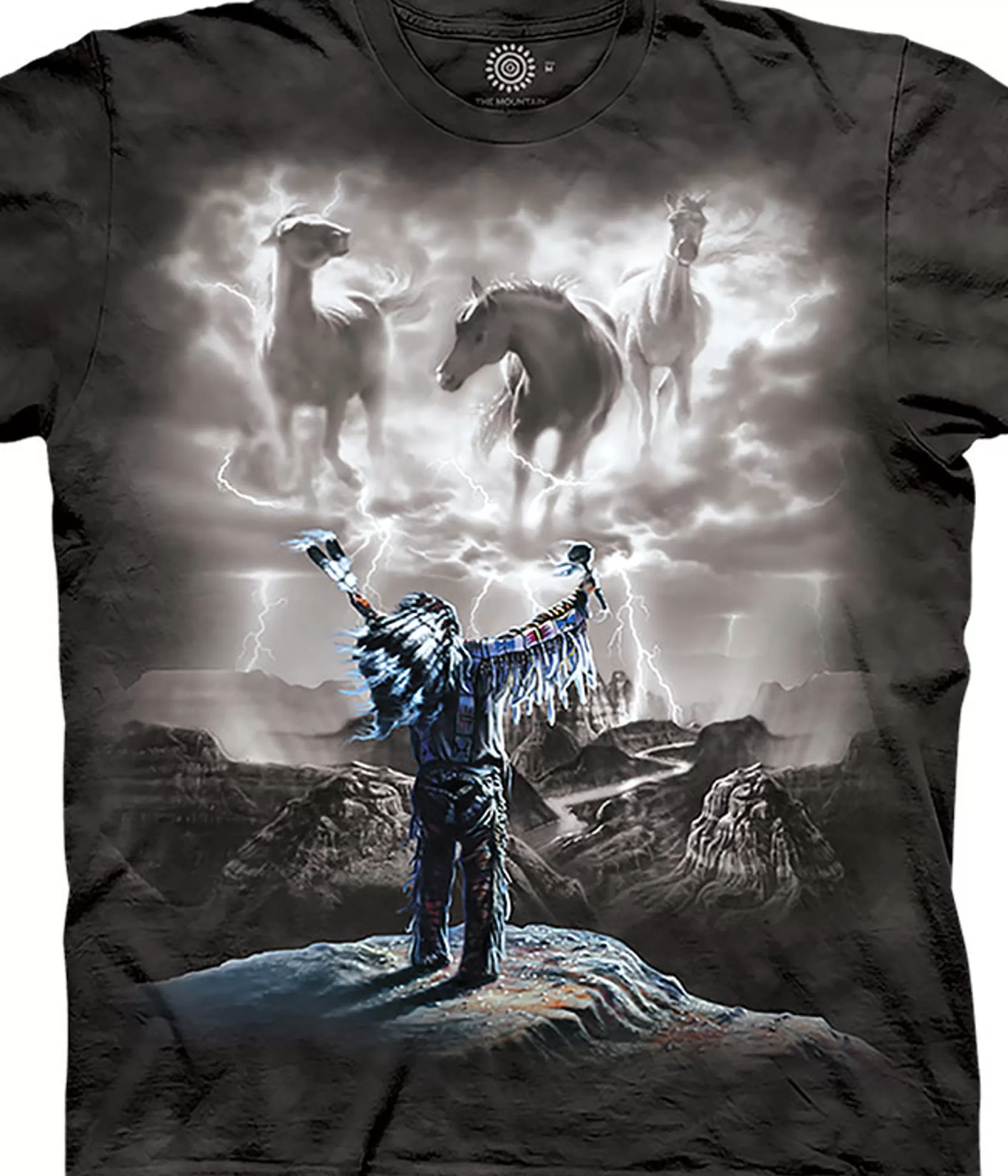 T-Shirt | Native American<Liquid Blue Summoning The Storm Classic Cotton T-Shirt