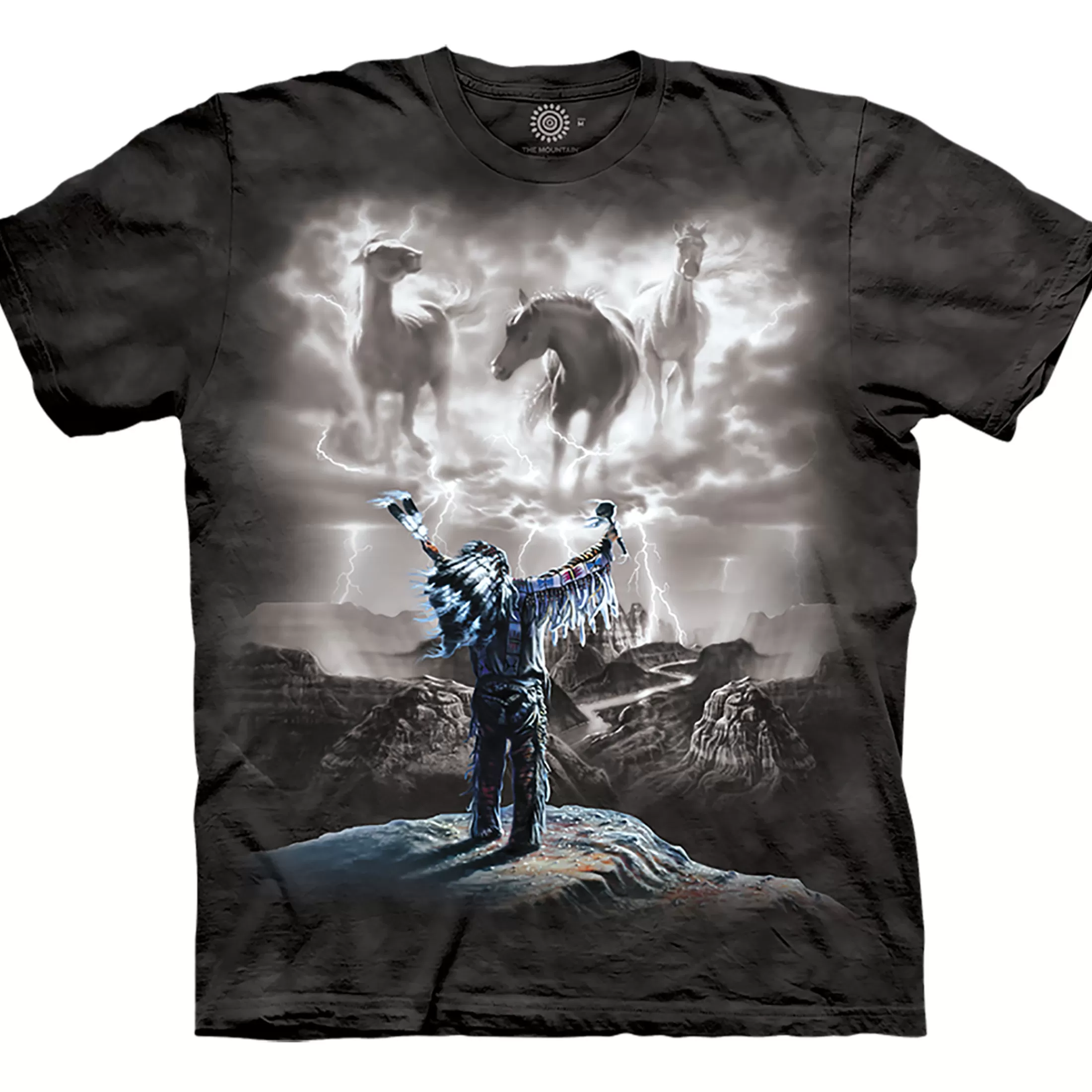 T-Shirt | Native American<Liquid Blue Summoning The Storm Classic Cotton T-Shirt