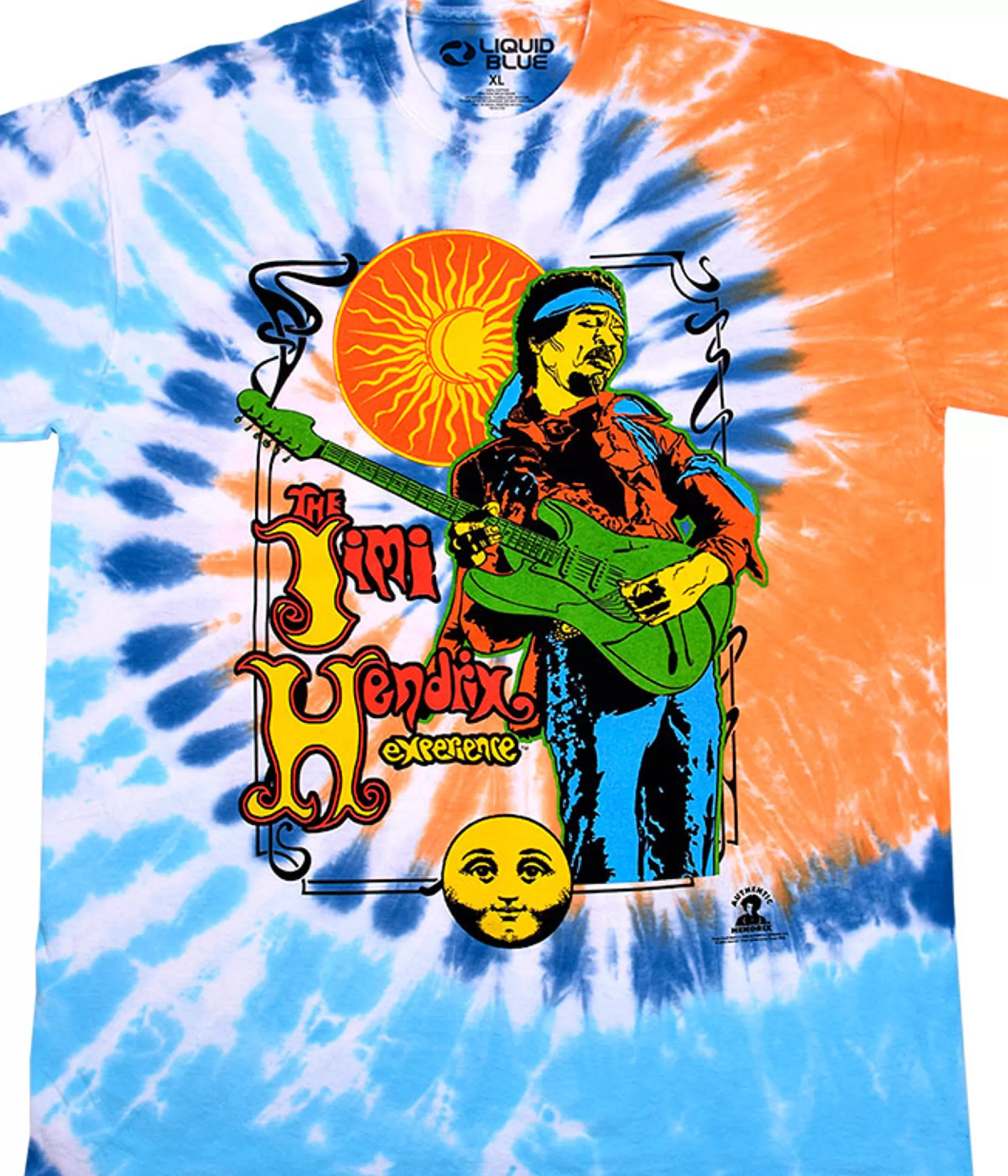 T-Shirt | Jimi Hendrix<Liquid Blue Sun Moon Experience Tie-Dye T-Shirt