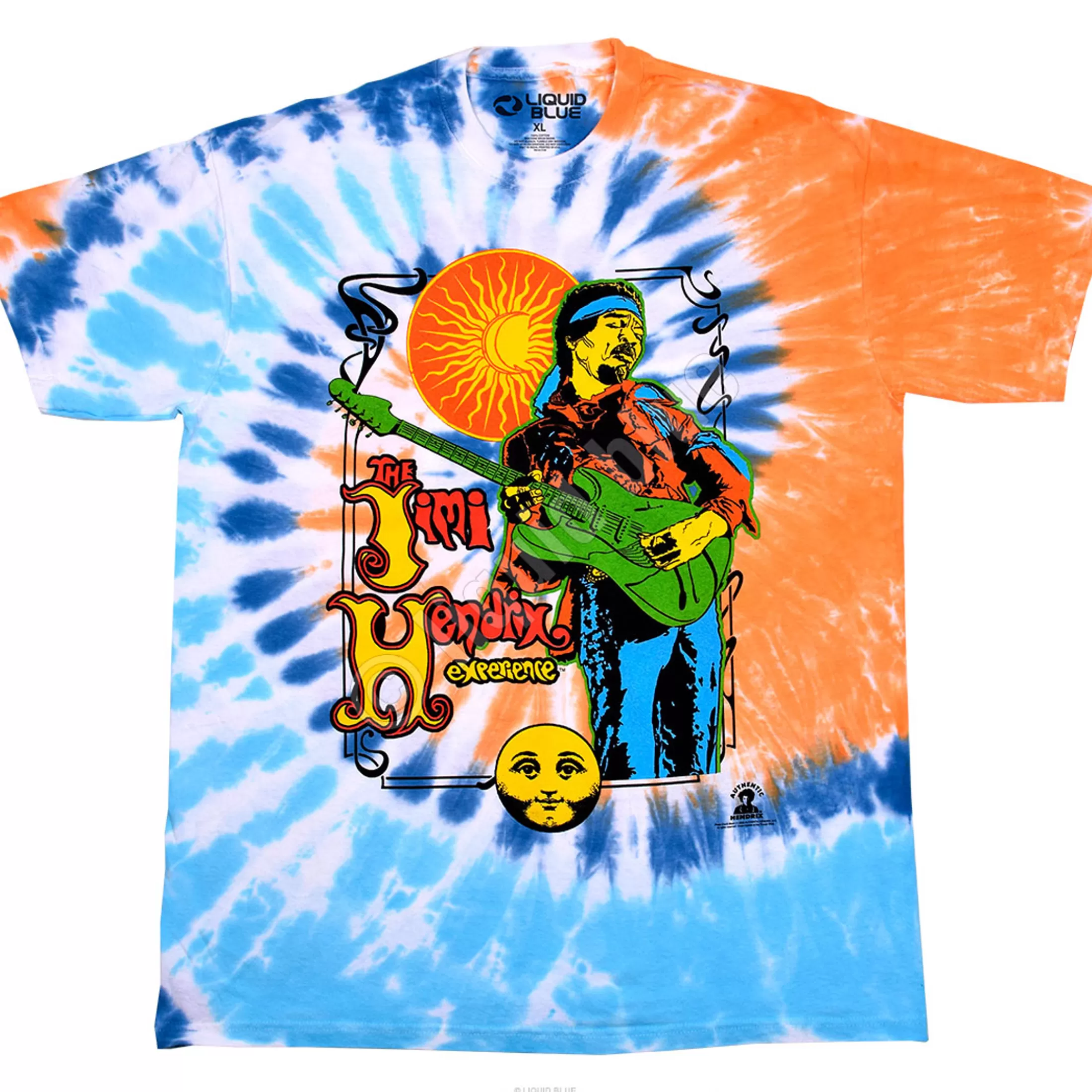 T-Shirt | Jimi Hendrix<Liquid Blue Sun Moon Experience Tie-Dye T-Shirt