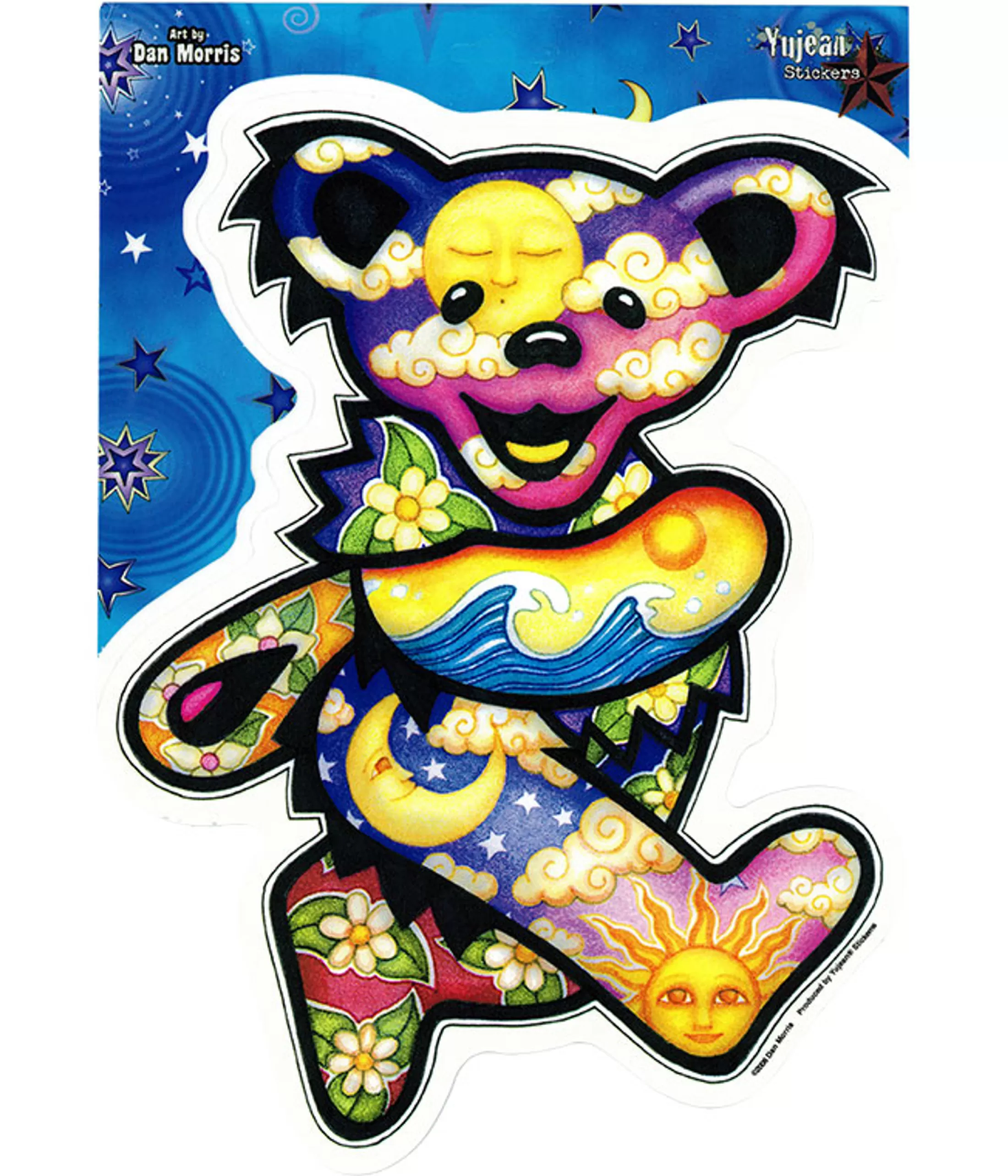 Grateful Dead<Liquid Blue Sun Moon Jumbo Bear Sticker