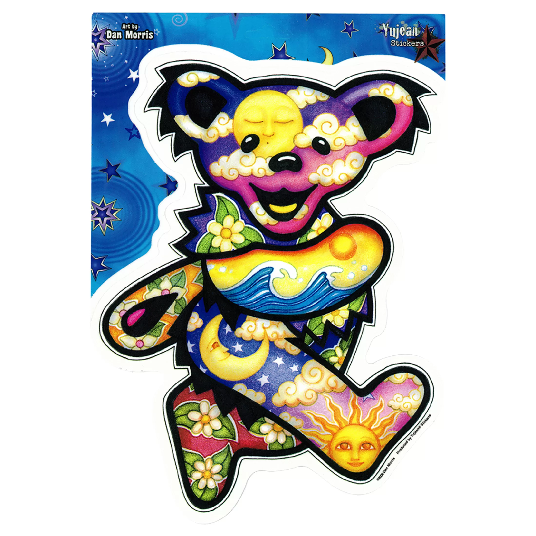 Grateful Dead<Liquid Blue Sun Moon Jumbo Bear Sticker