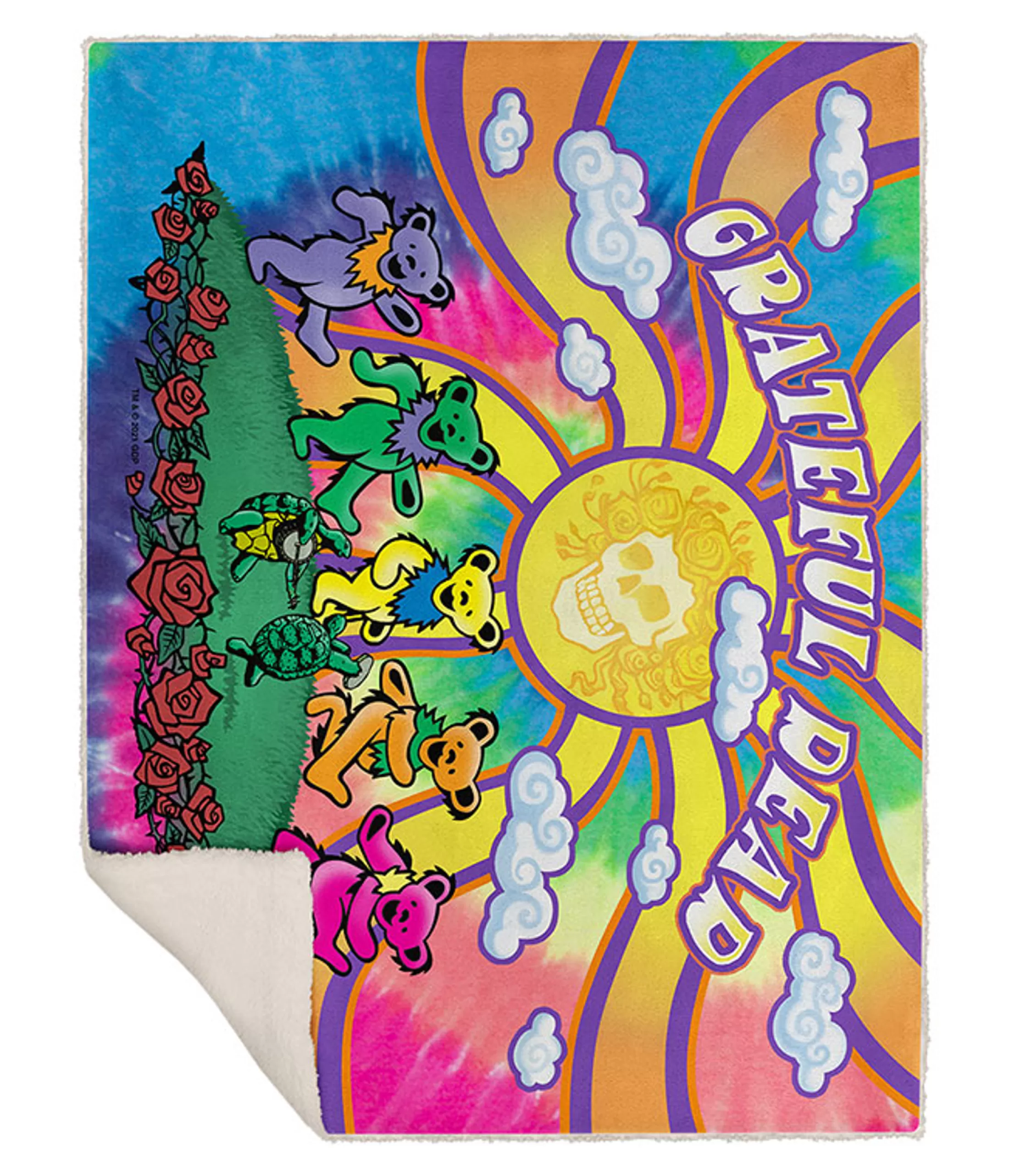 Grateful Dead<Liquid Blue Sunshine Bears Fleece Throw Blanket