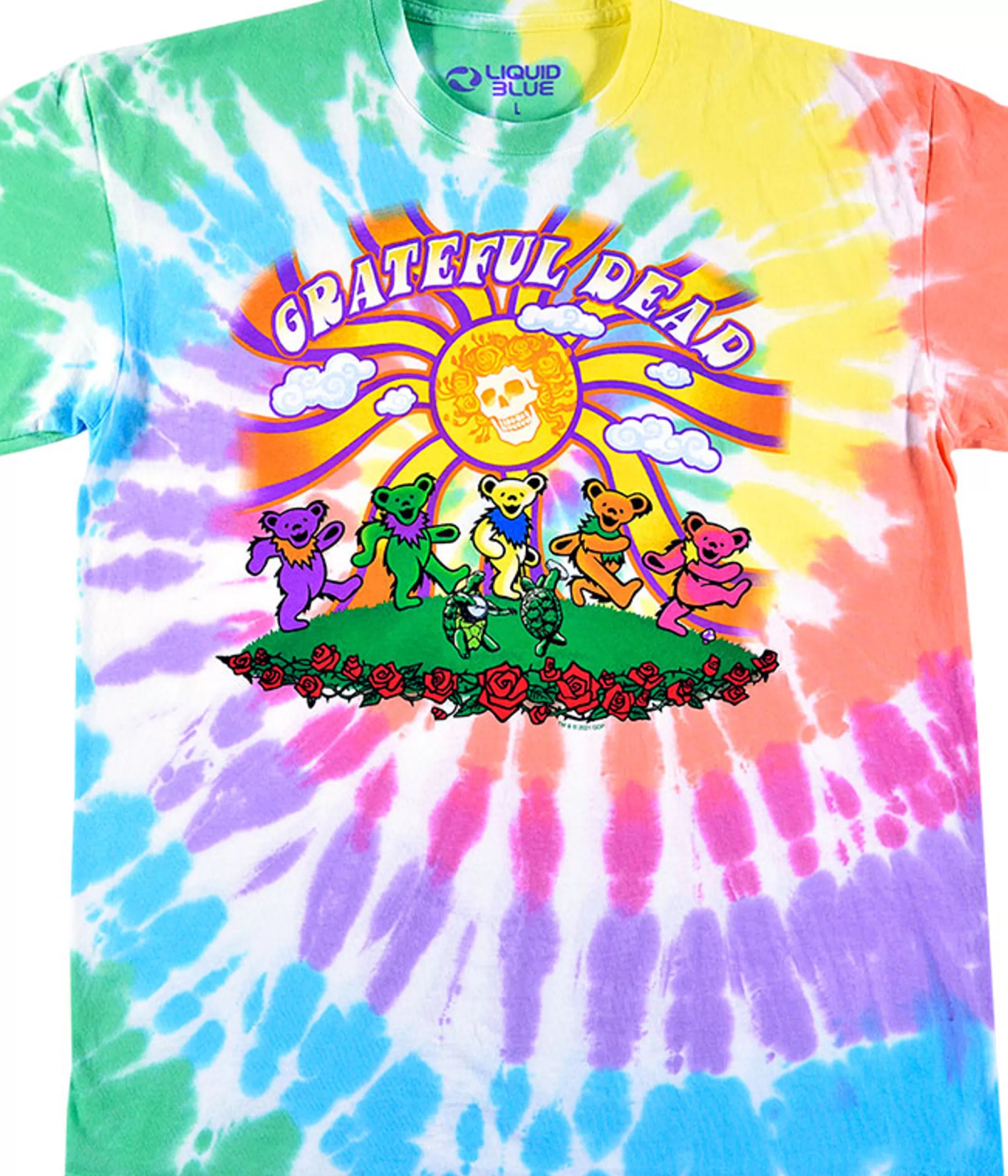 T-Shirt | Grateful Dead<Liquid Blue Sunshine Bears Tie-Dye T-Shirt