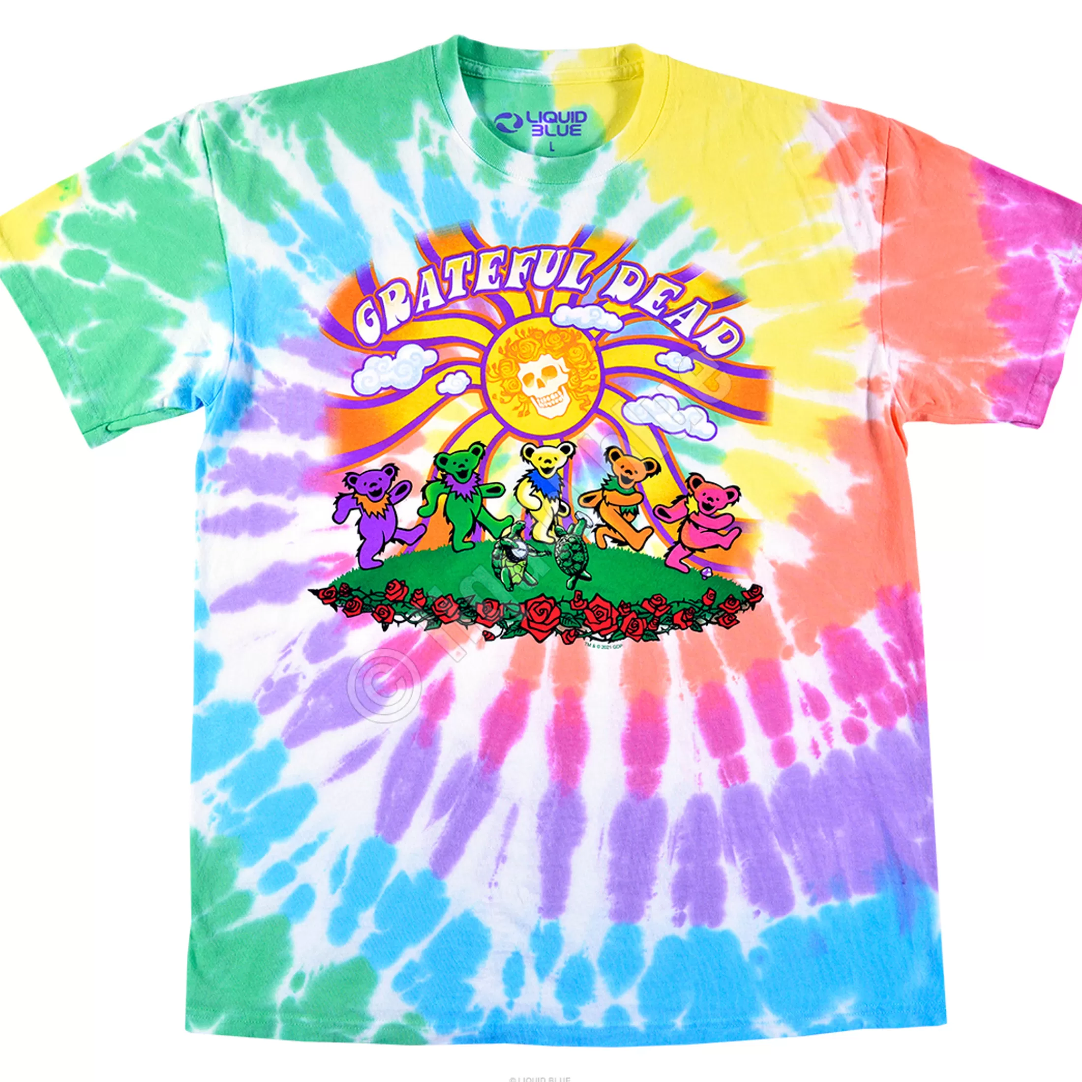 T-Shirt | Grateful Dead<Liquid Blue Sunshine Bears Tie-Dye T-Shirt