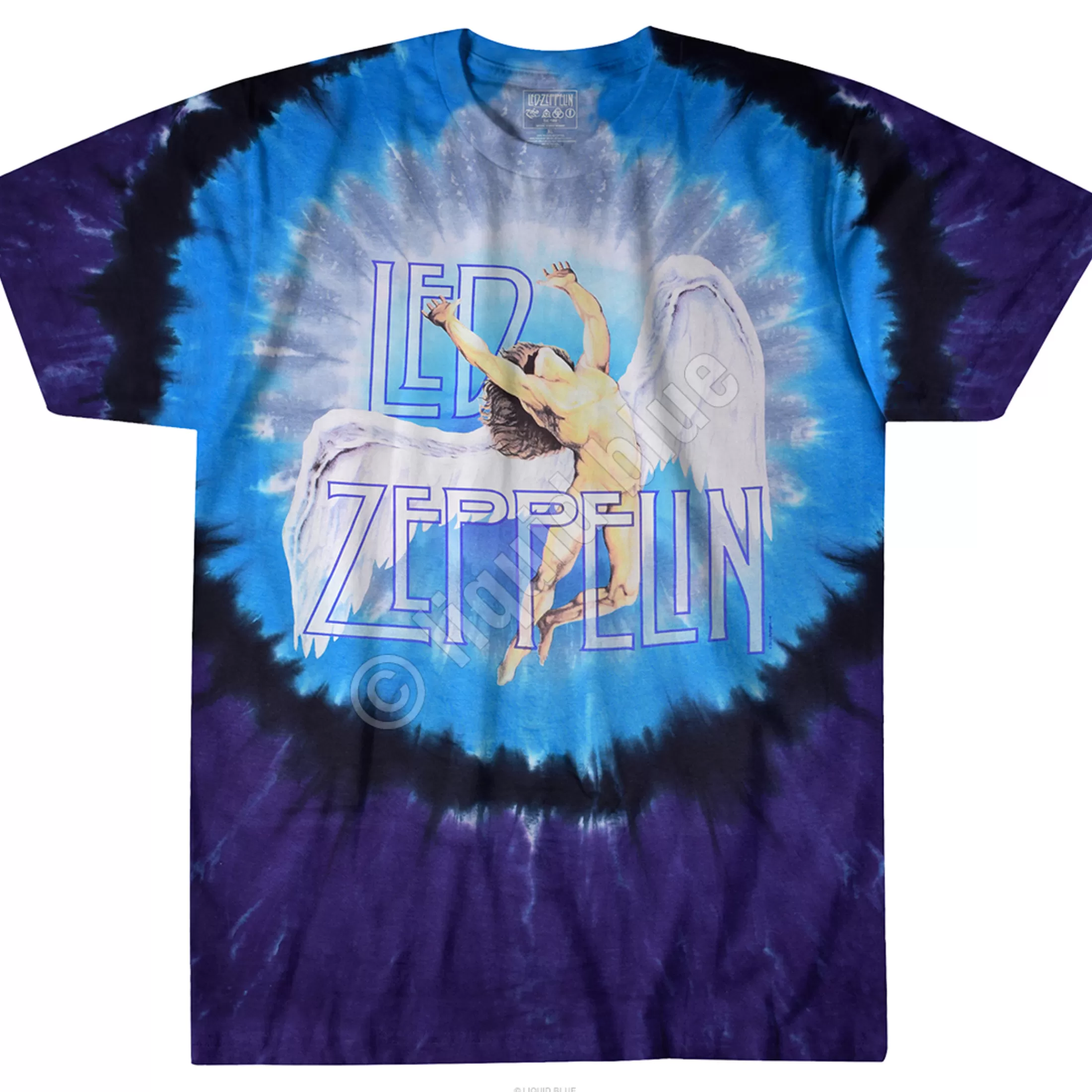 T-Shirt | Led Zeppelin<Liquid Blue Swan Song Tie-Dye T-Shirt