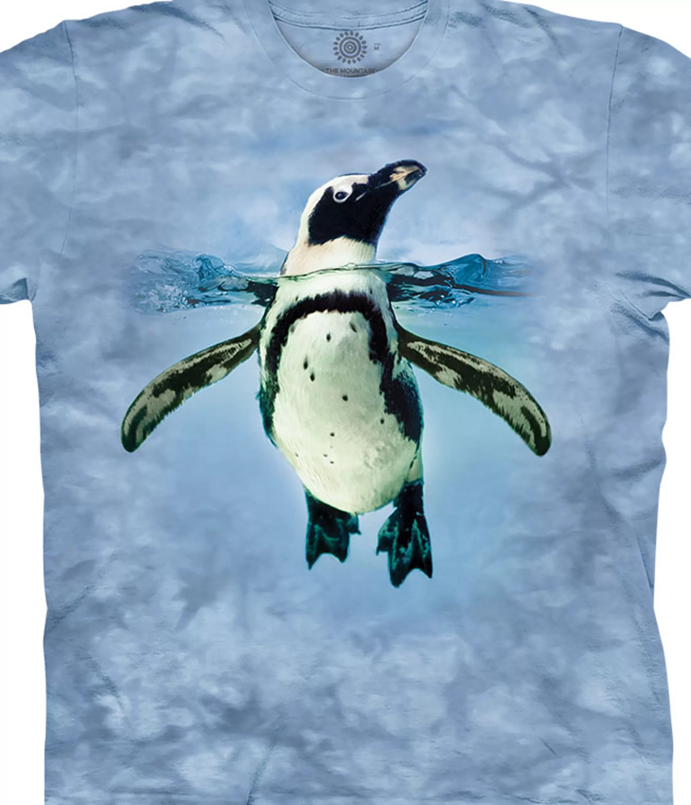 T-Shirt | Aquatic<Liquid Blue Swimming Penguin Classic Cotton T-Shirt