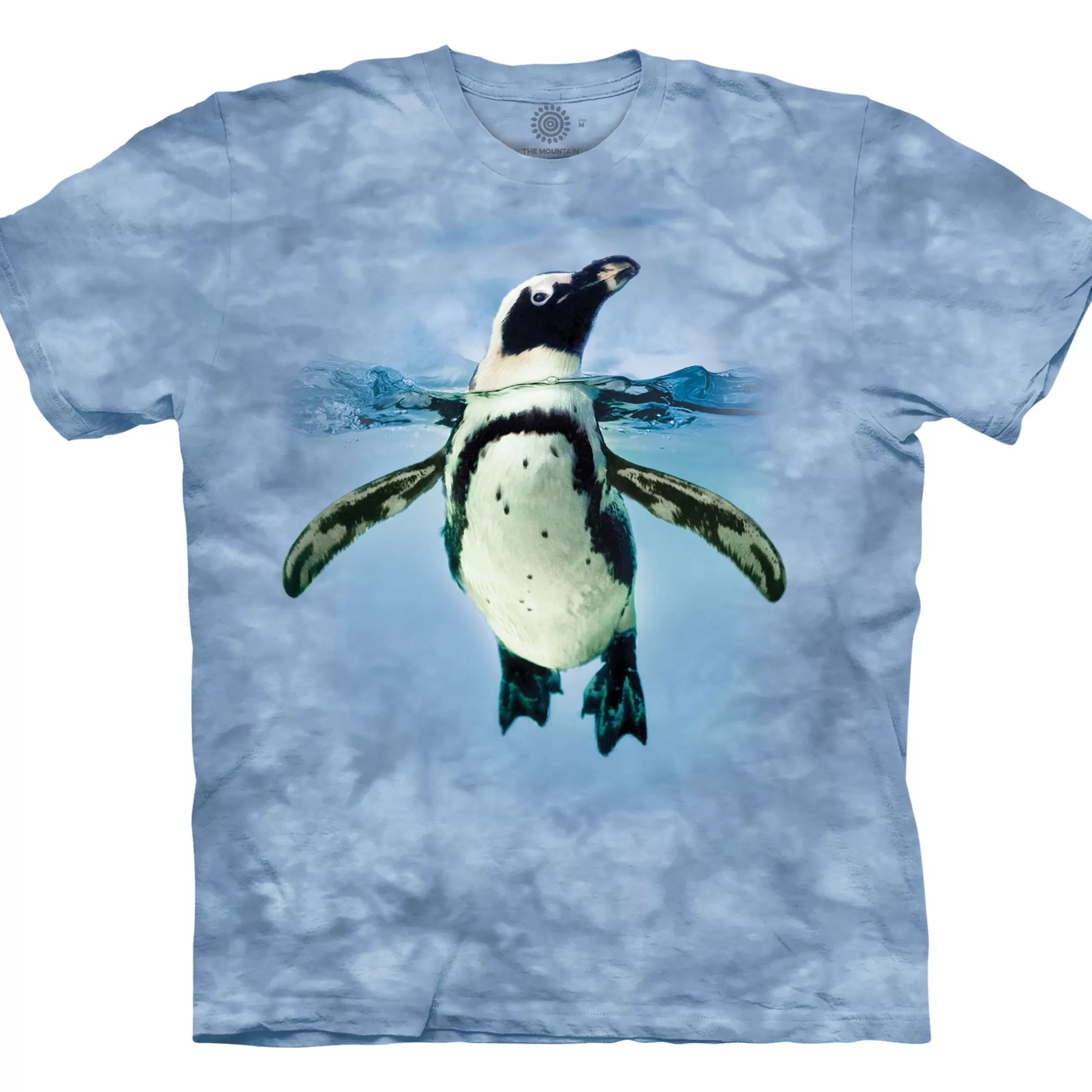 T-Shirt | Aquatic<Liquid Blue Swimming Penguin Classic Cotton T-Shirt