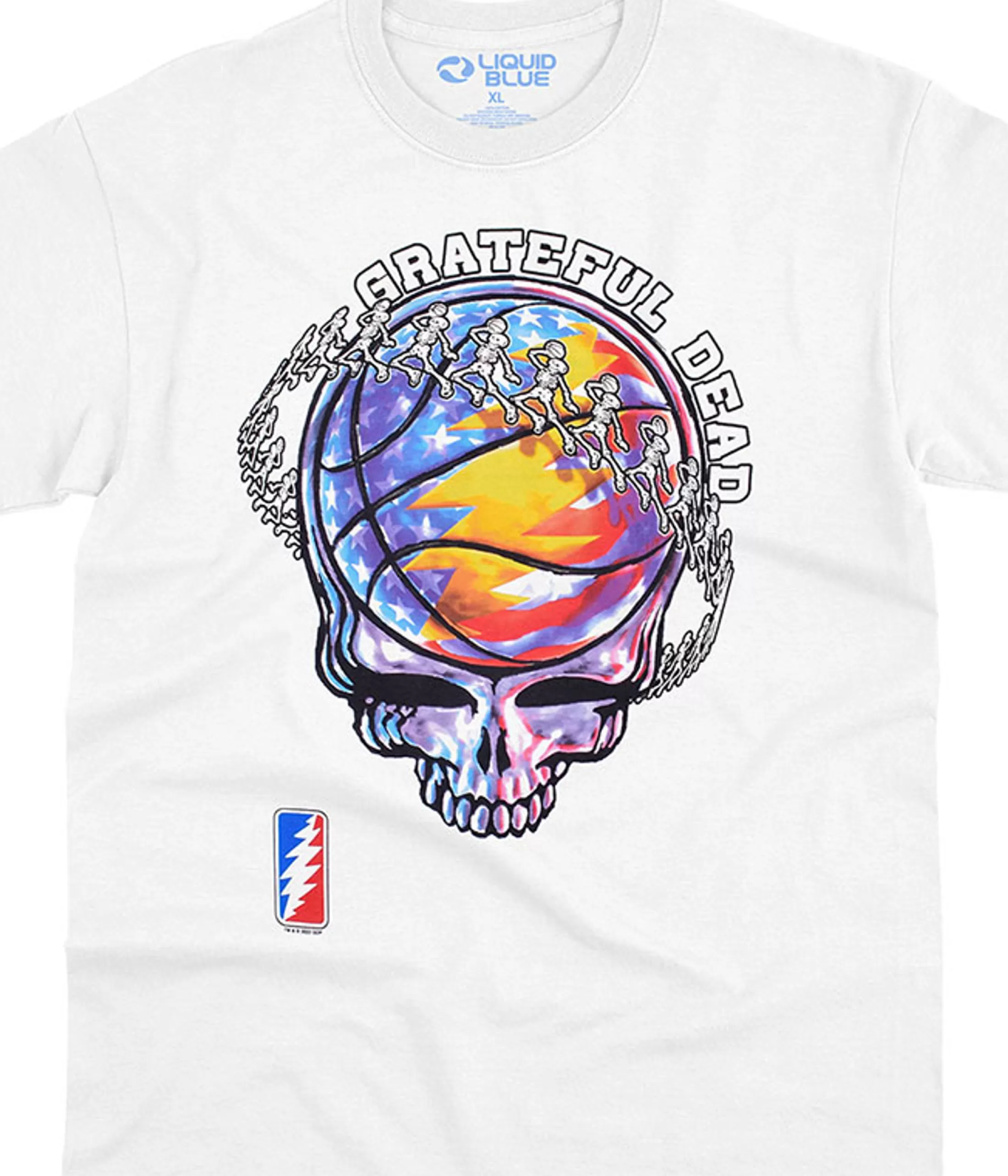 T-Shirt | Grateful Dead<Liquid Blue SYF BBall White T-Shirt