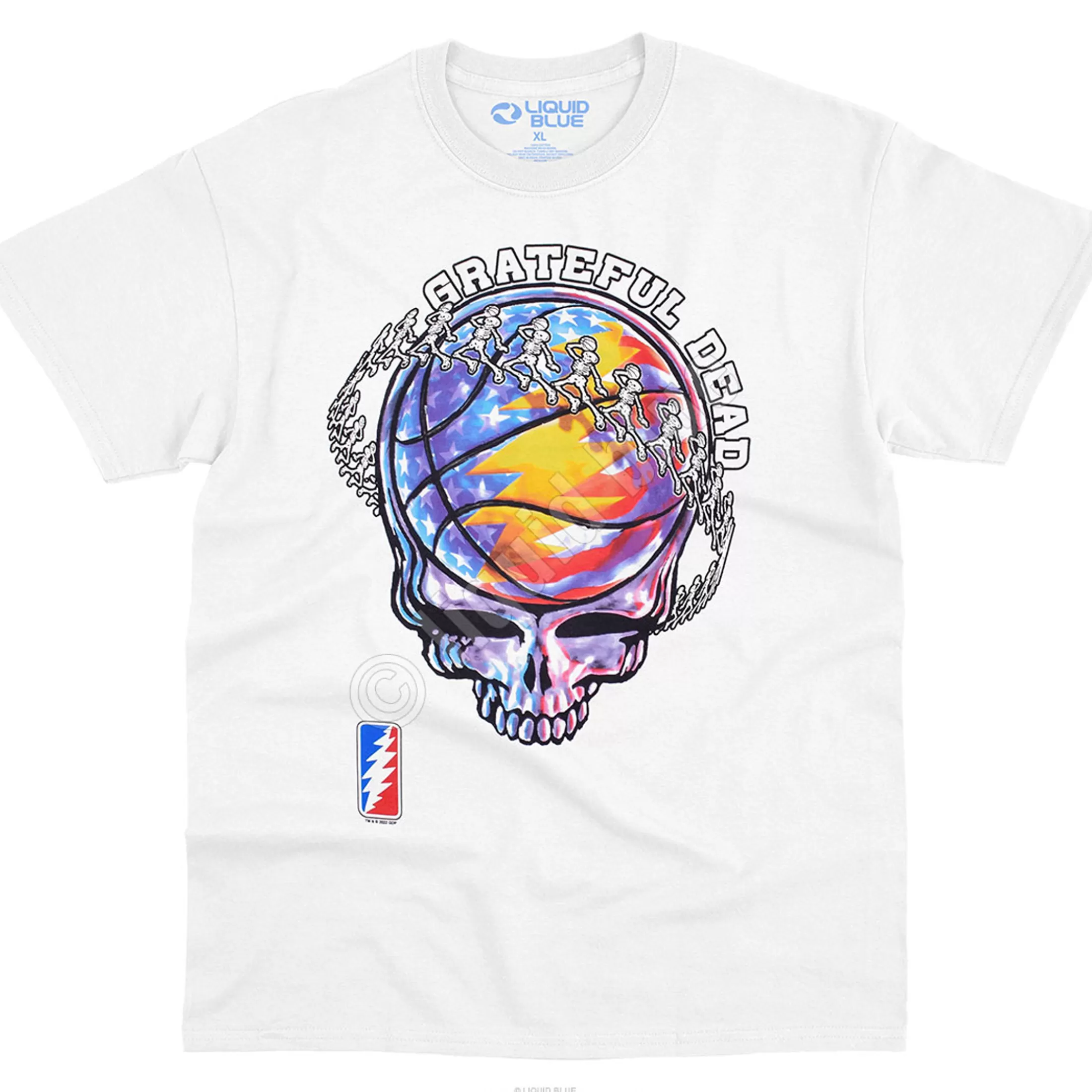 T-Shirt | Grateful Dead<Liquid Blue SYF BBall White T-Shirt