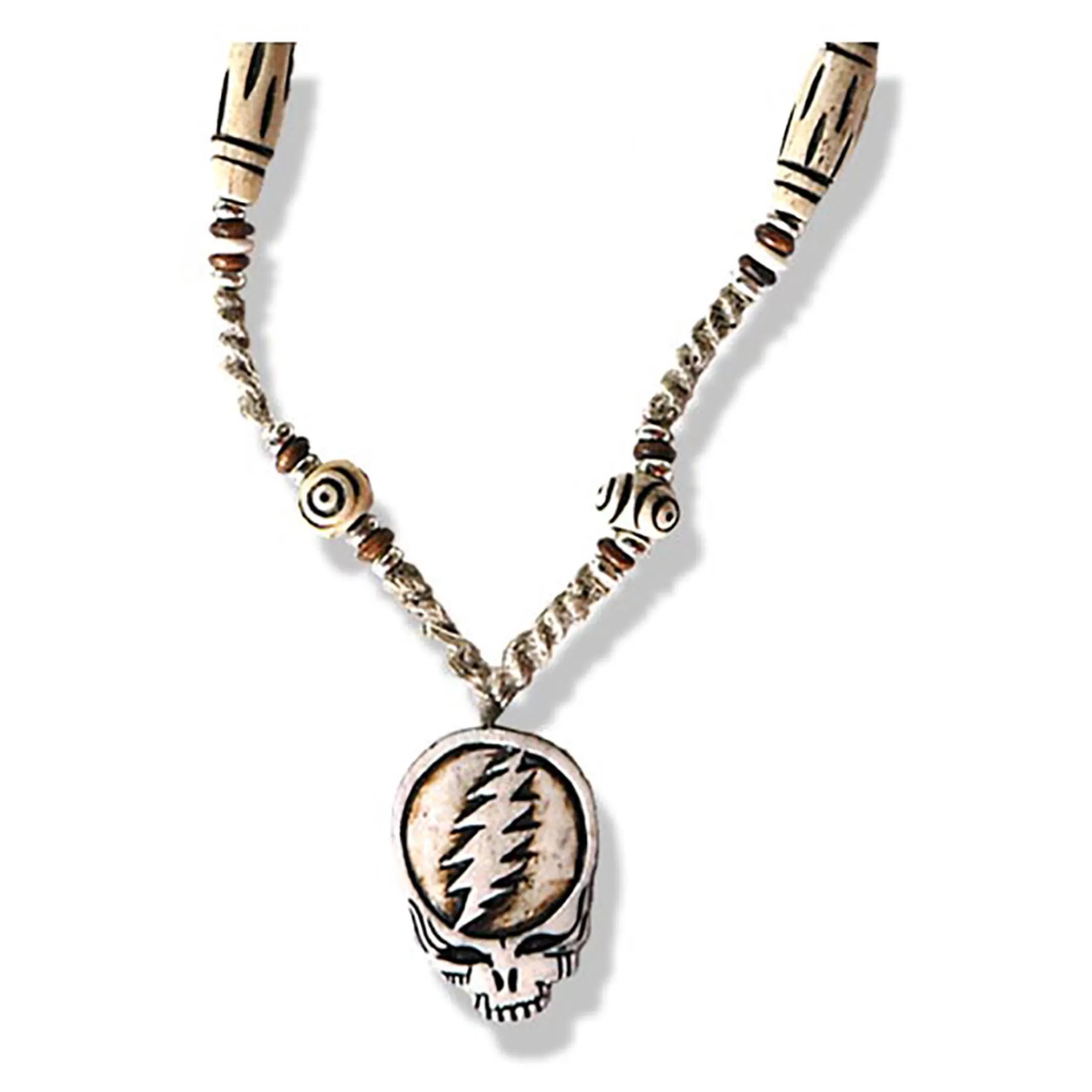 Jewelry | Grateful Dead<Liquid Blue SYF Bone and Hemp Beaded Necklace