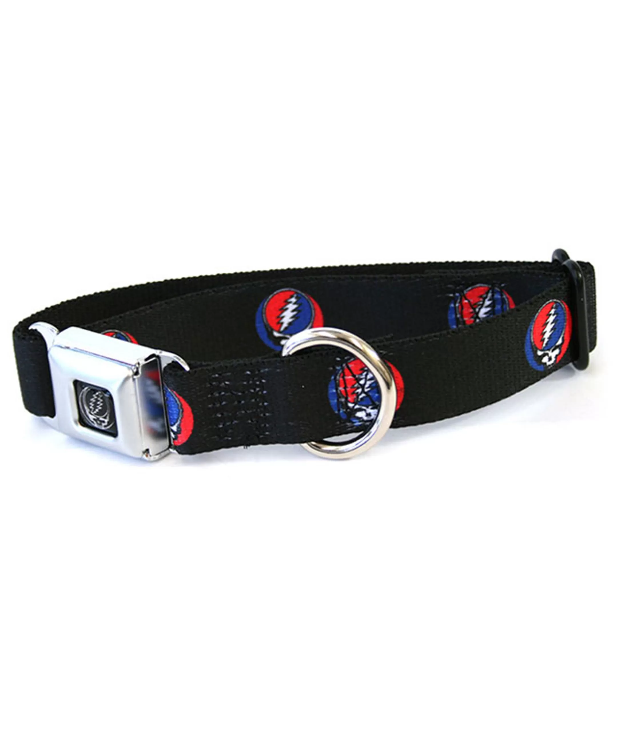 Grateful Dead<Liquid Blue SYF Dog Collar Lg Black