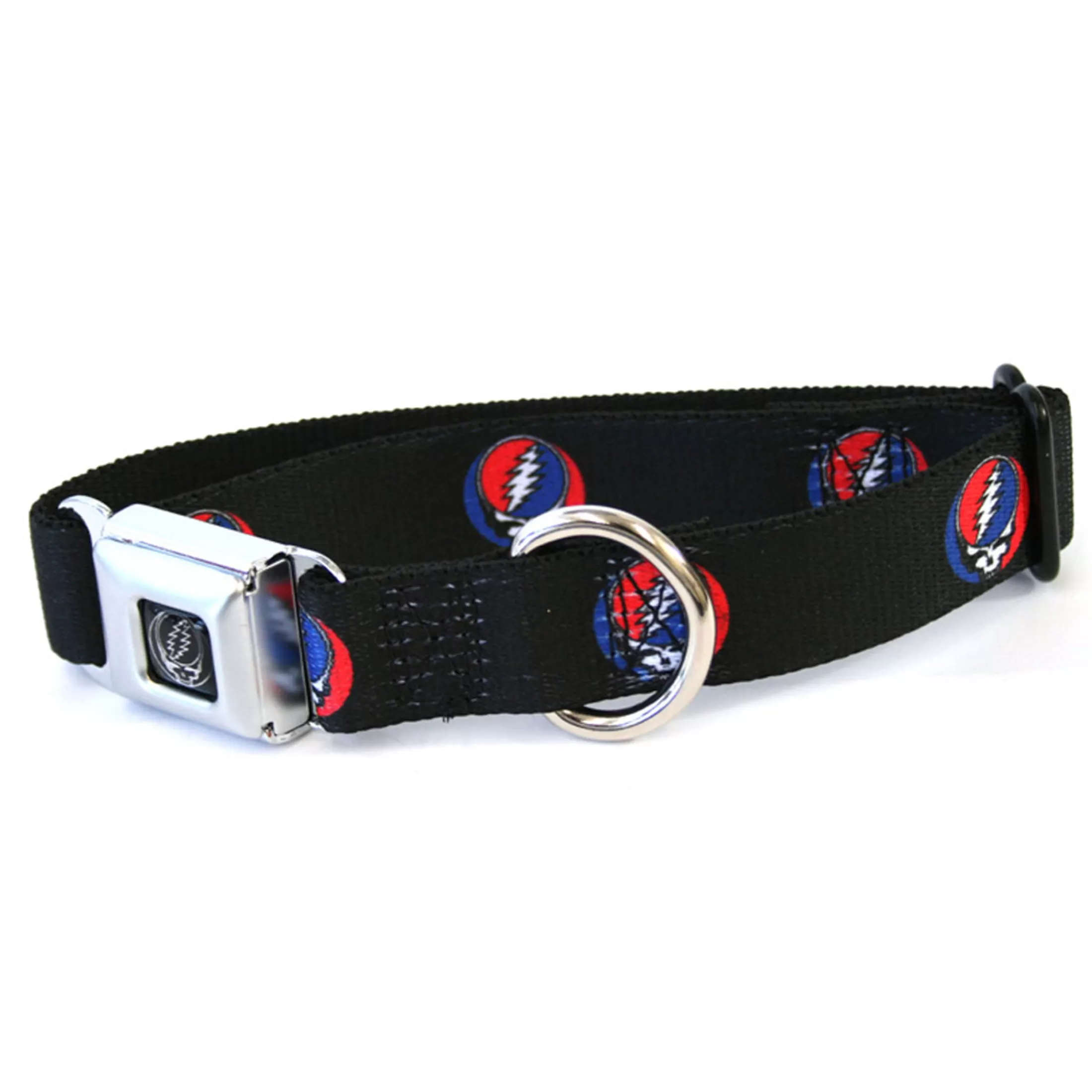 Grateful Dead<Liquid Blue SYF Dog Collar Lg Black