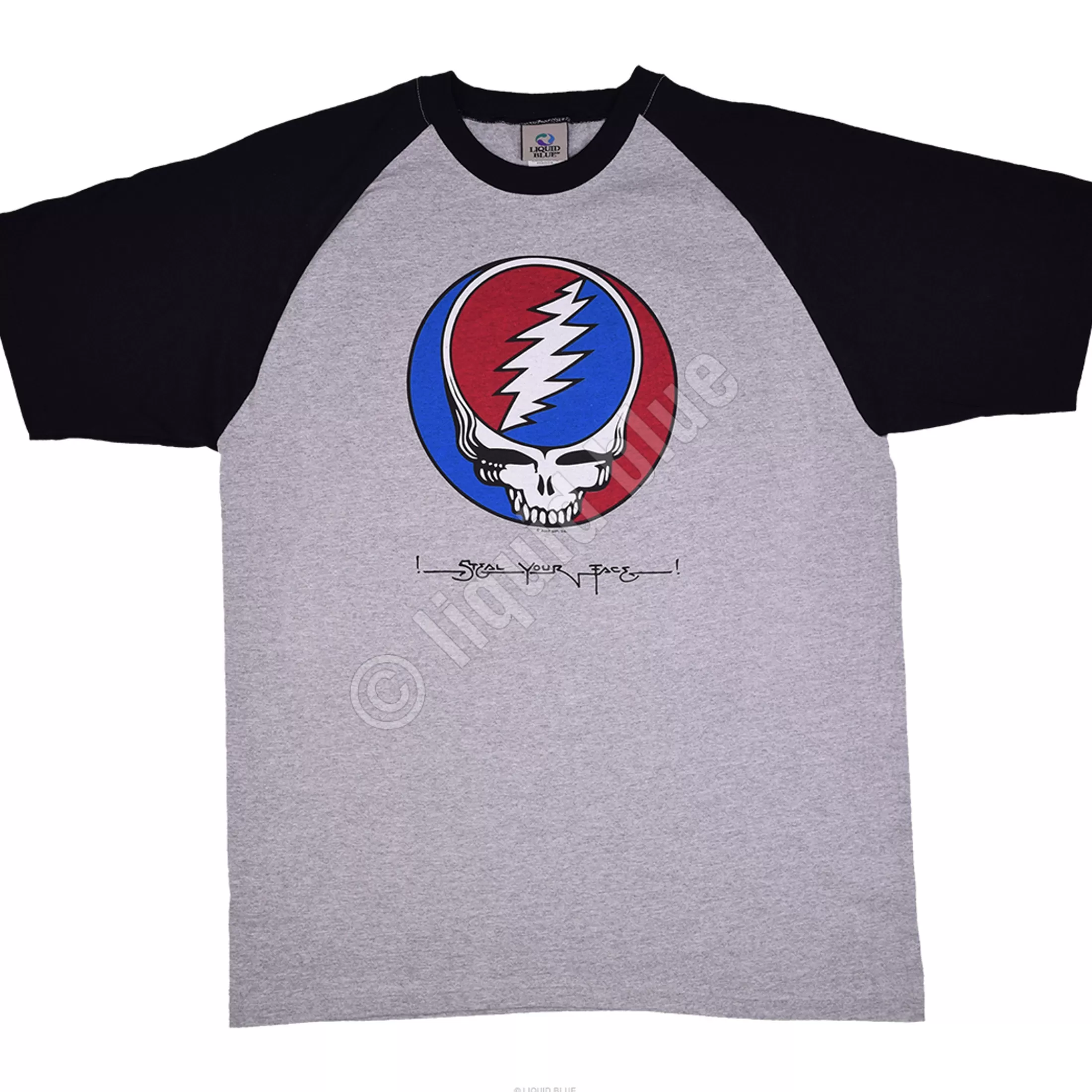 T-Shirt | Grateful Dead<Liquid Blue SYF Raglan Heather Grey T-Shirt