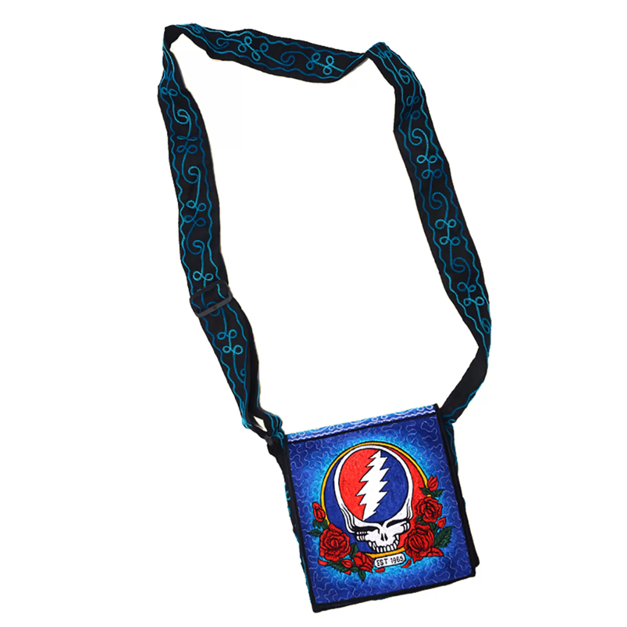 Bags | Grateful Dead<Liquid Blue SYF Roses Hand Embroidered Messenger Bag