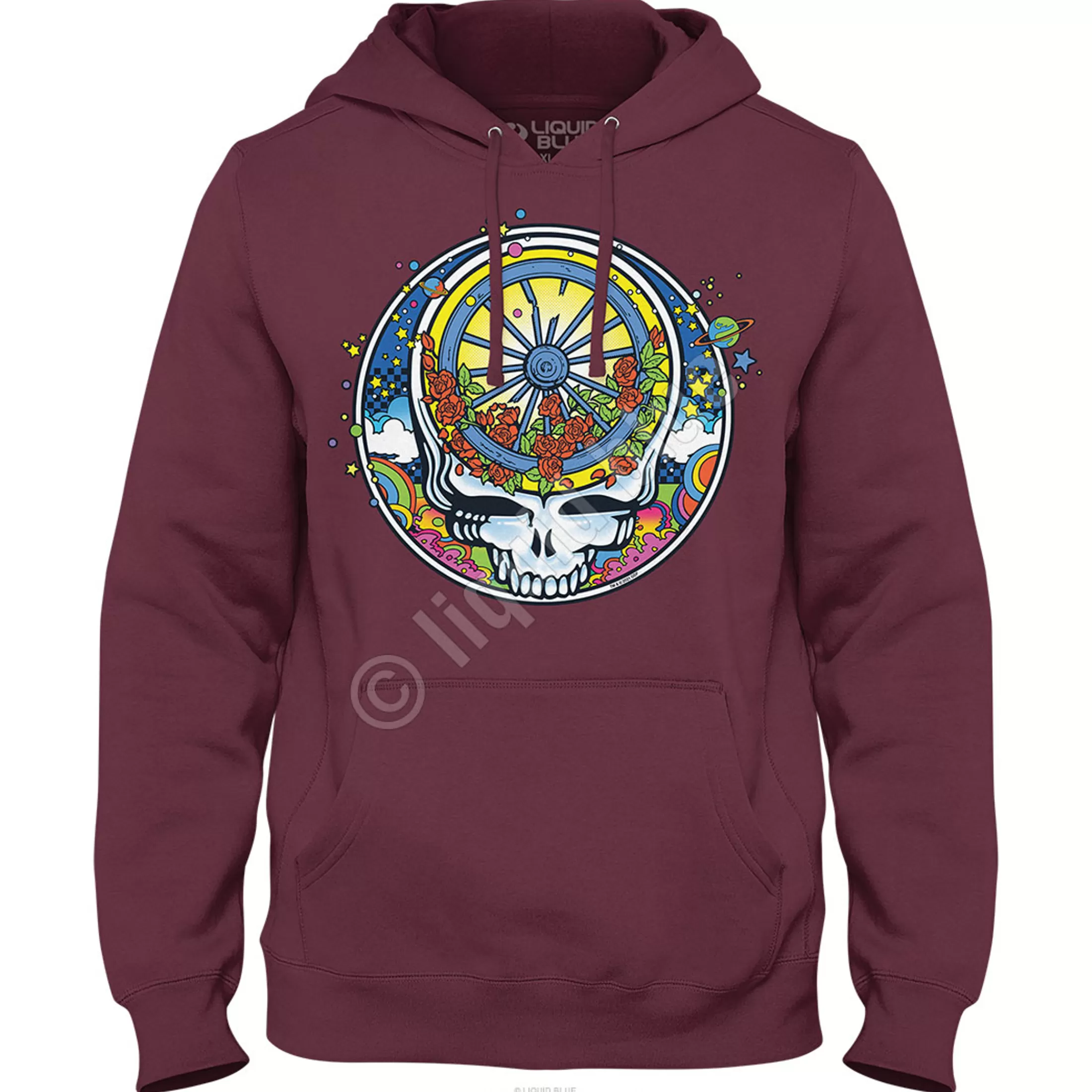 Hoodie | Grateful Dead<Liquid Blue SYF Wheel & Roses Hoodie