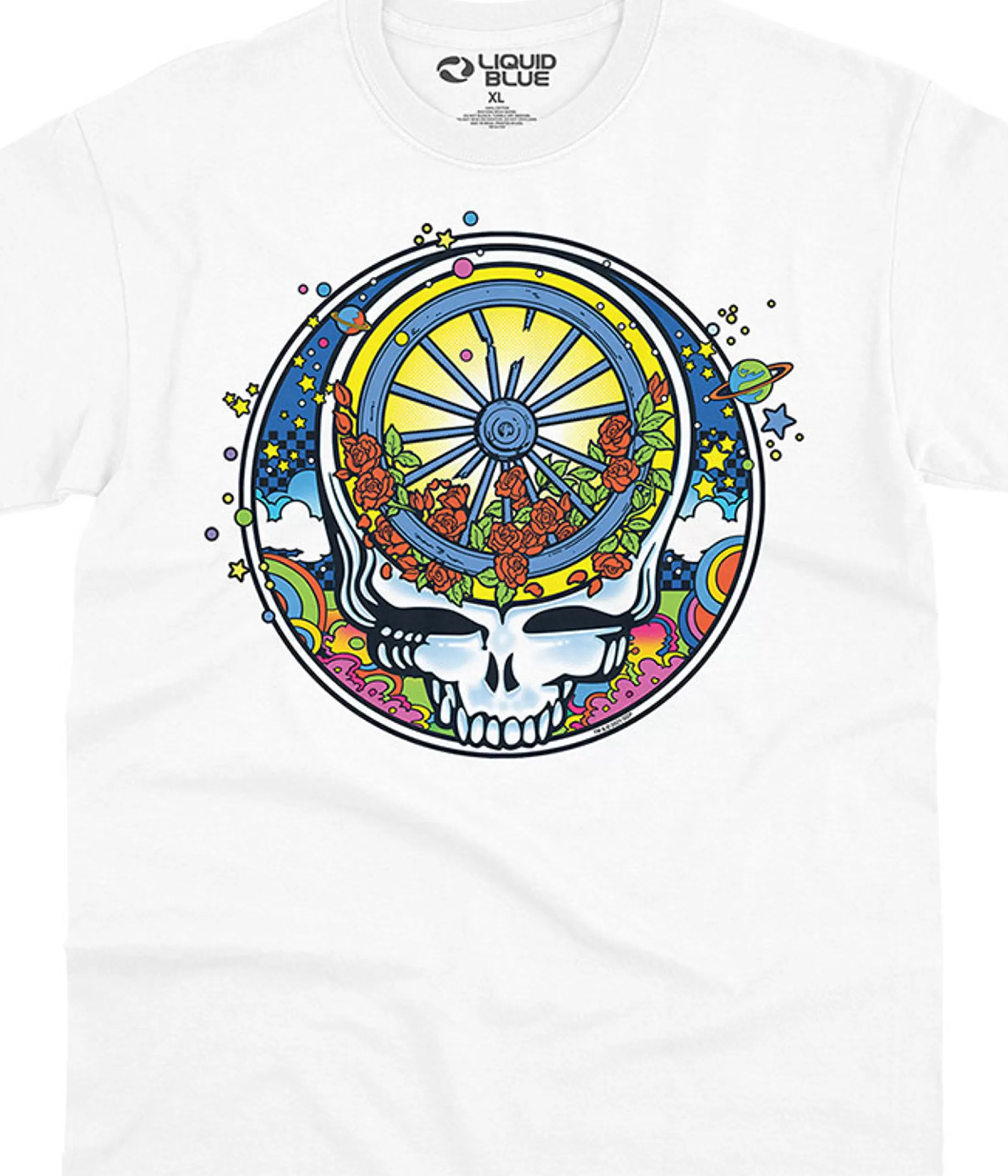 T-Shirt | Grateful Dead<Liquid Blue SYF Wheel & Roses T-Shirt