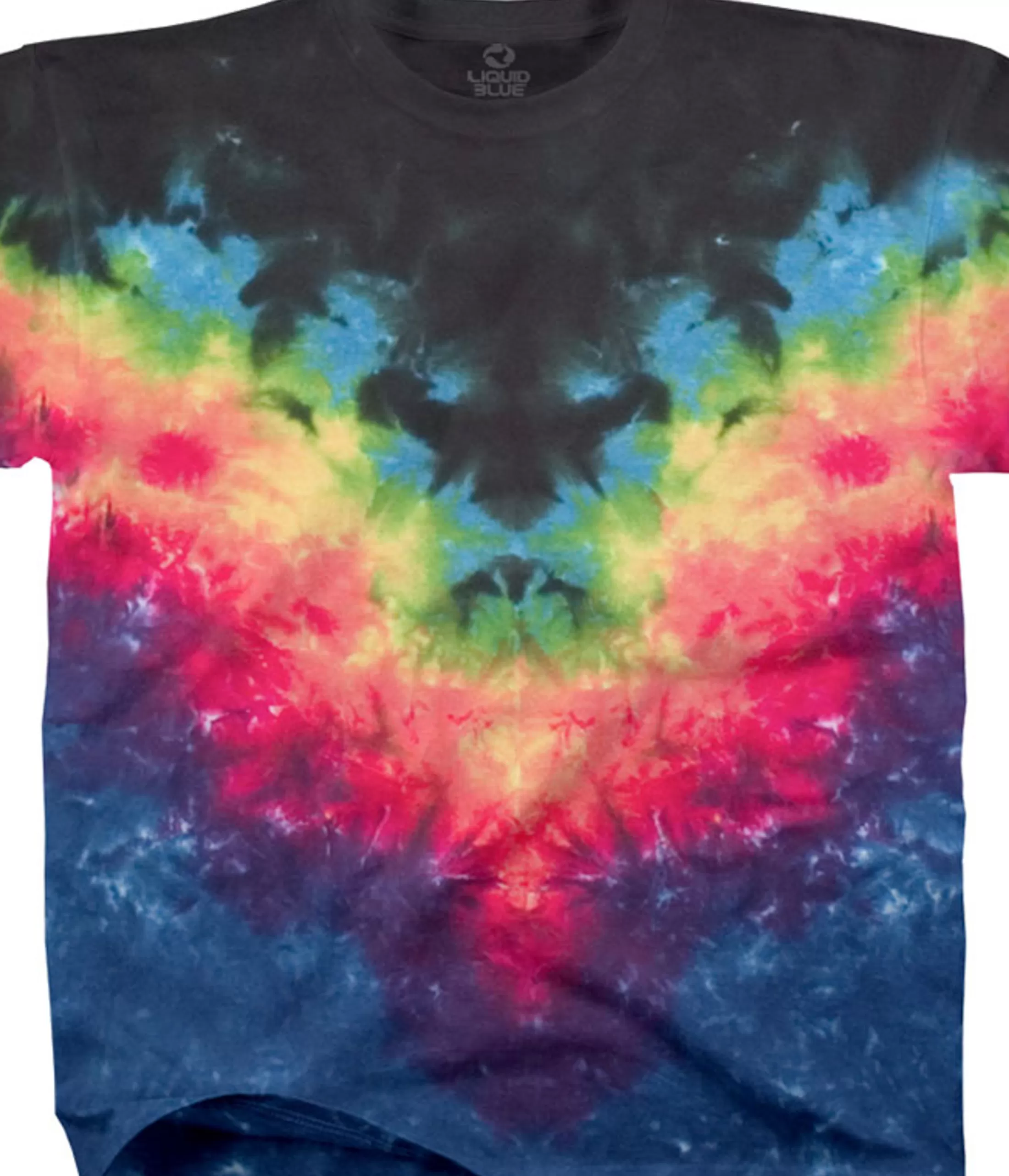 Unprinted Tie-Dyes | Unprinted Tie-Dye<Liquid Blue Symmetrical Rainbow Unprinted Tie-Dye T-Shirt