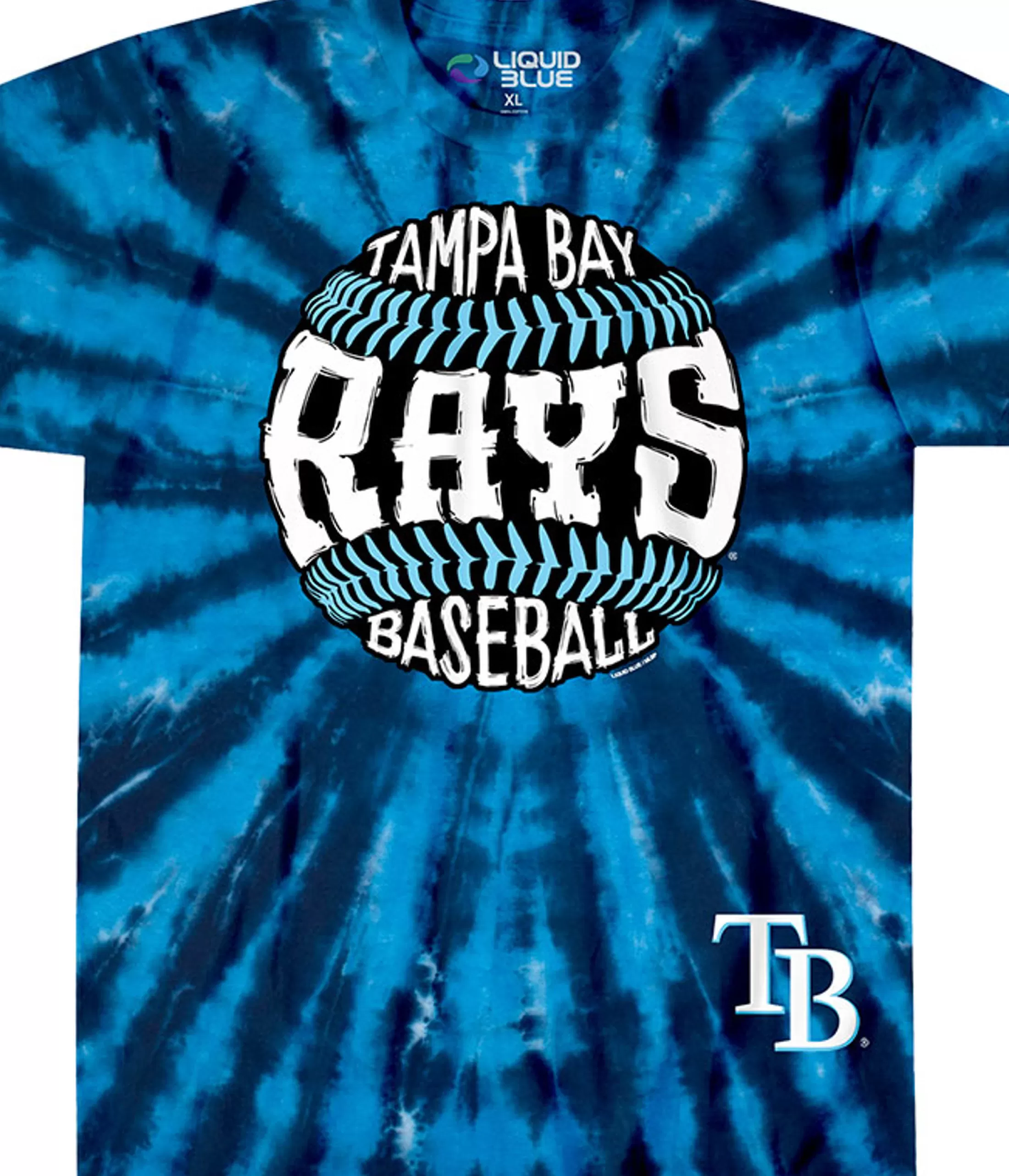 T-Shirt | Tampa Bay Rays<Liquid Blue Tampa Bay Rays Burst Tie-Dye T-Shirt