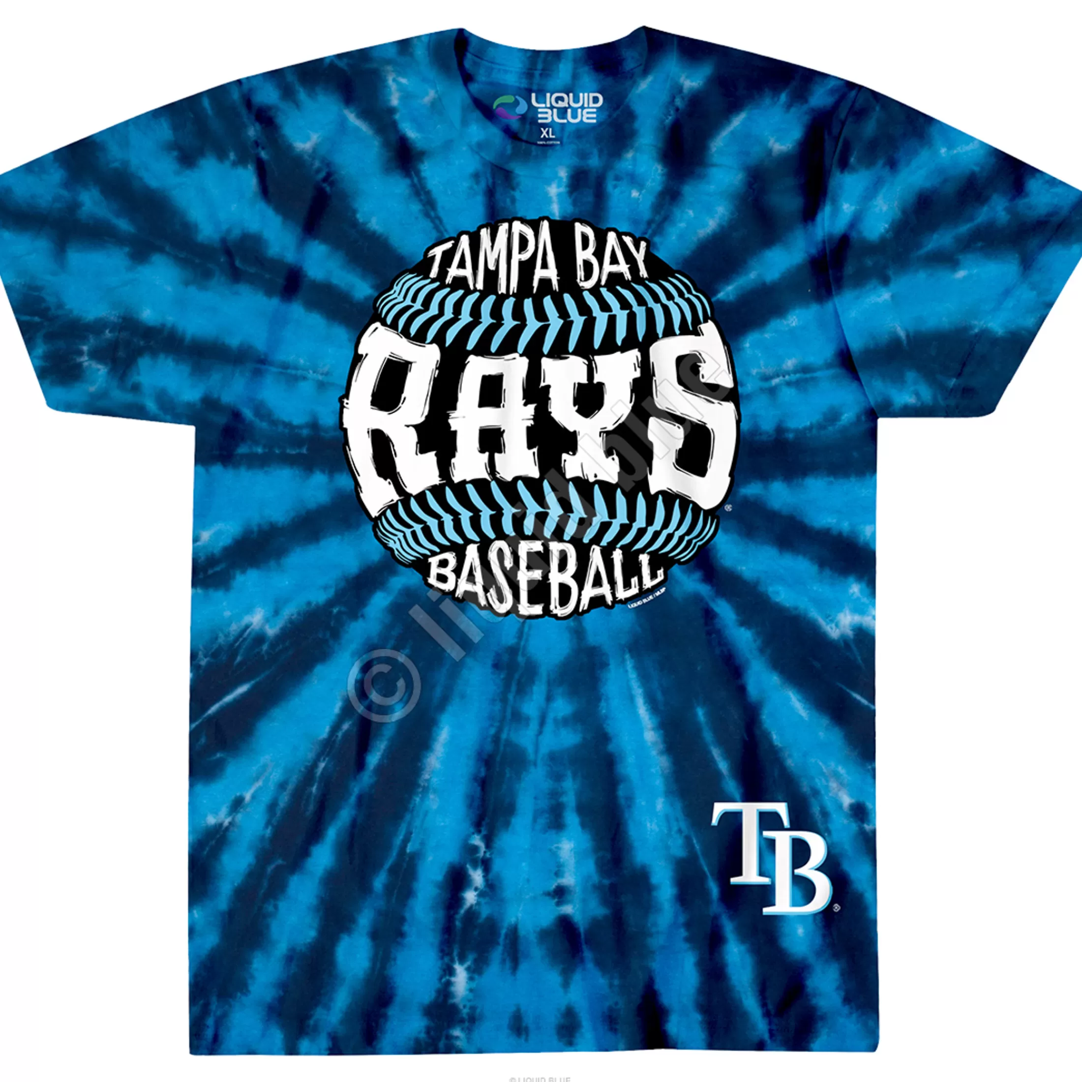 T-Shirt | Tampa Bay Rays<Liquid Blue Tampa Bay Rays Burst Tie-Dye T-Shirt