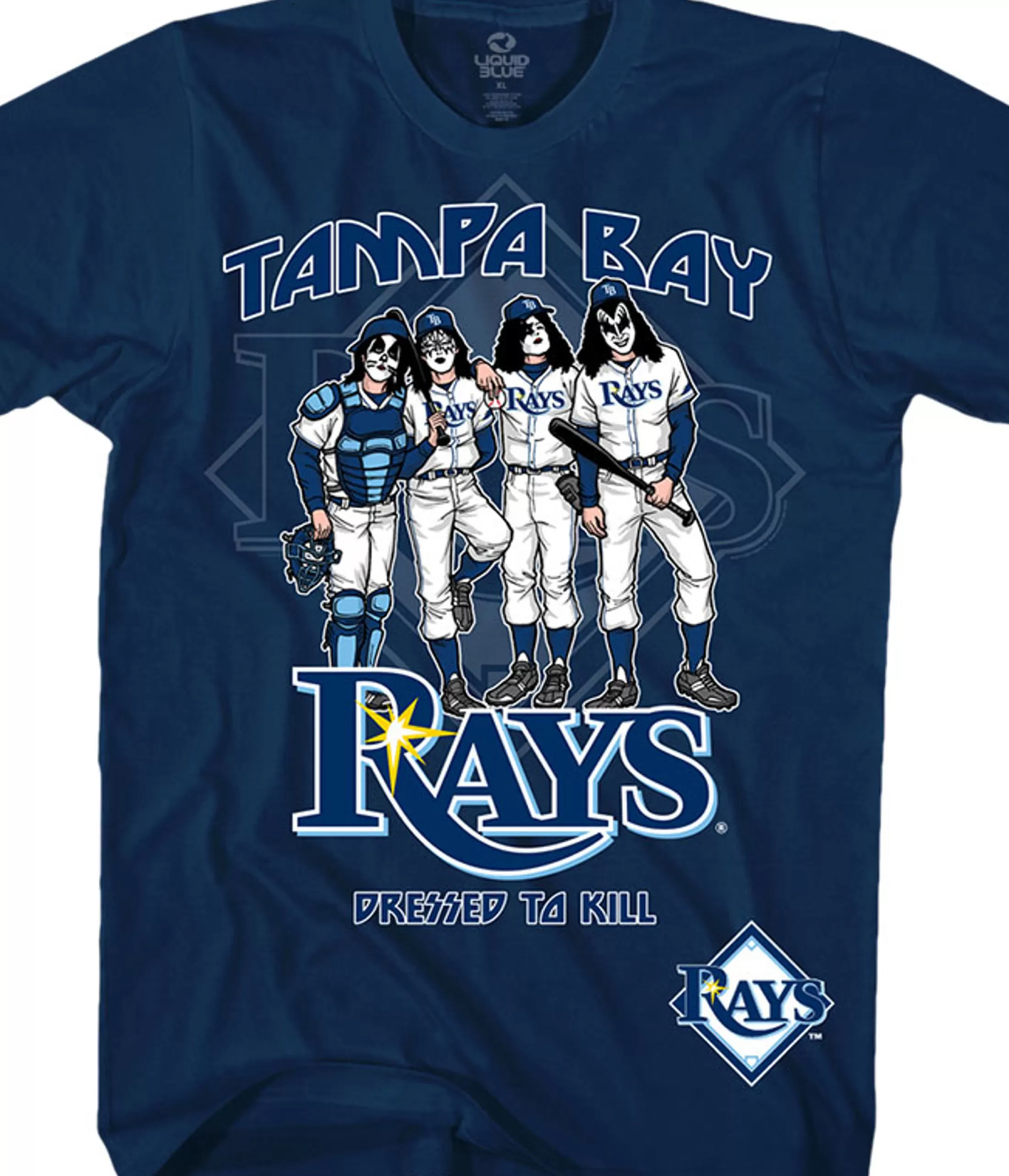 T-Shirt | Tampa Bay Rays<Liquid Blue Tampa Bay Rays Dressed to Kill Navy T-Shirt