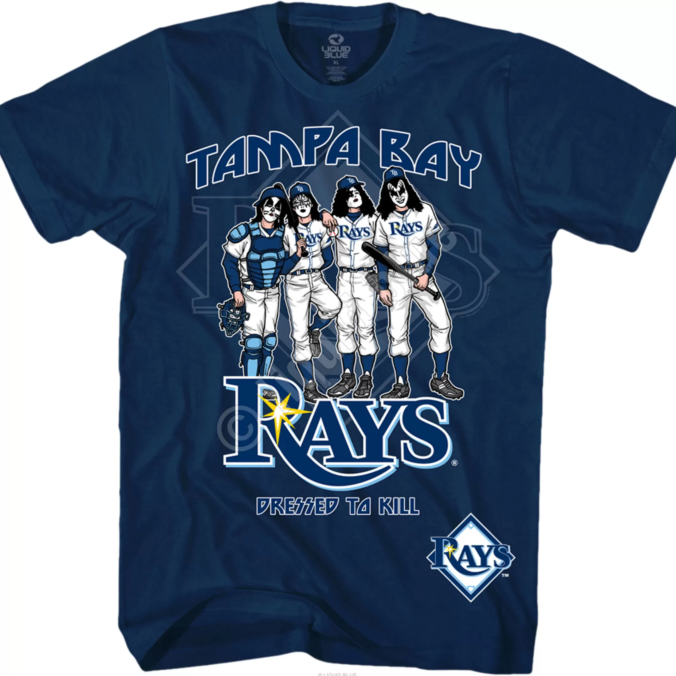 T-Shirt | Tampa Bay Rays<Liquid Blue Tampa Bay Rays Dressed to Kill Navy T-Shirt