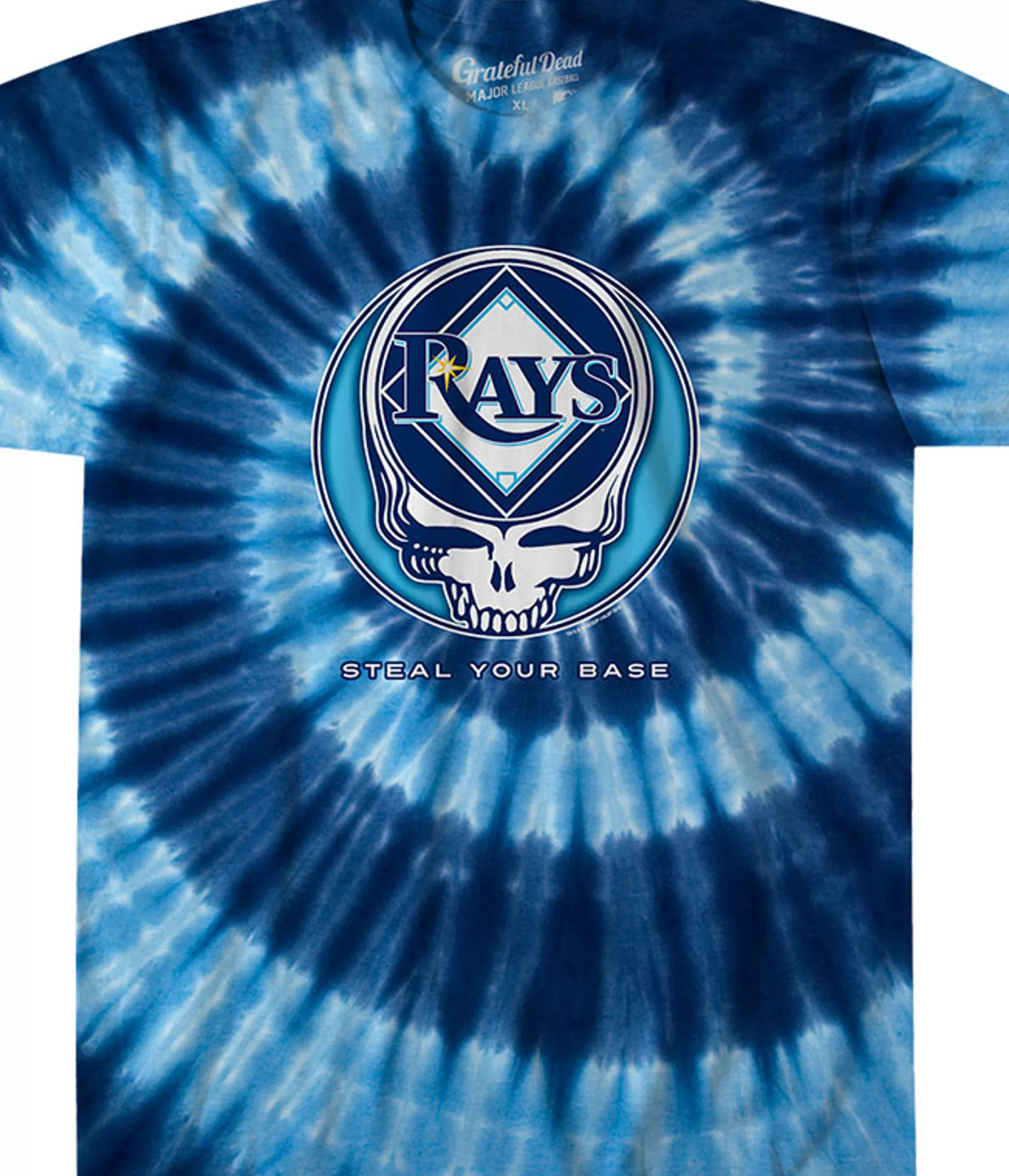 T-Shirt | Tampa Bay Rays<Liquid Blue Tampa Bay Rays Steal Your Base Tie-Dye T-Shirt