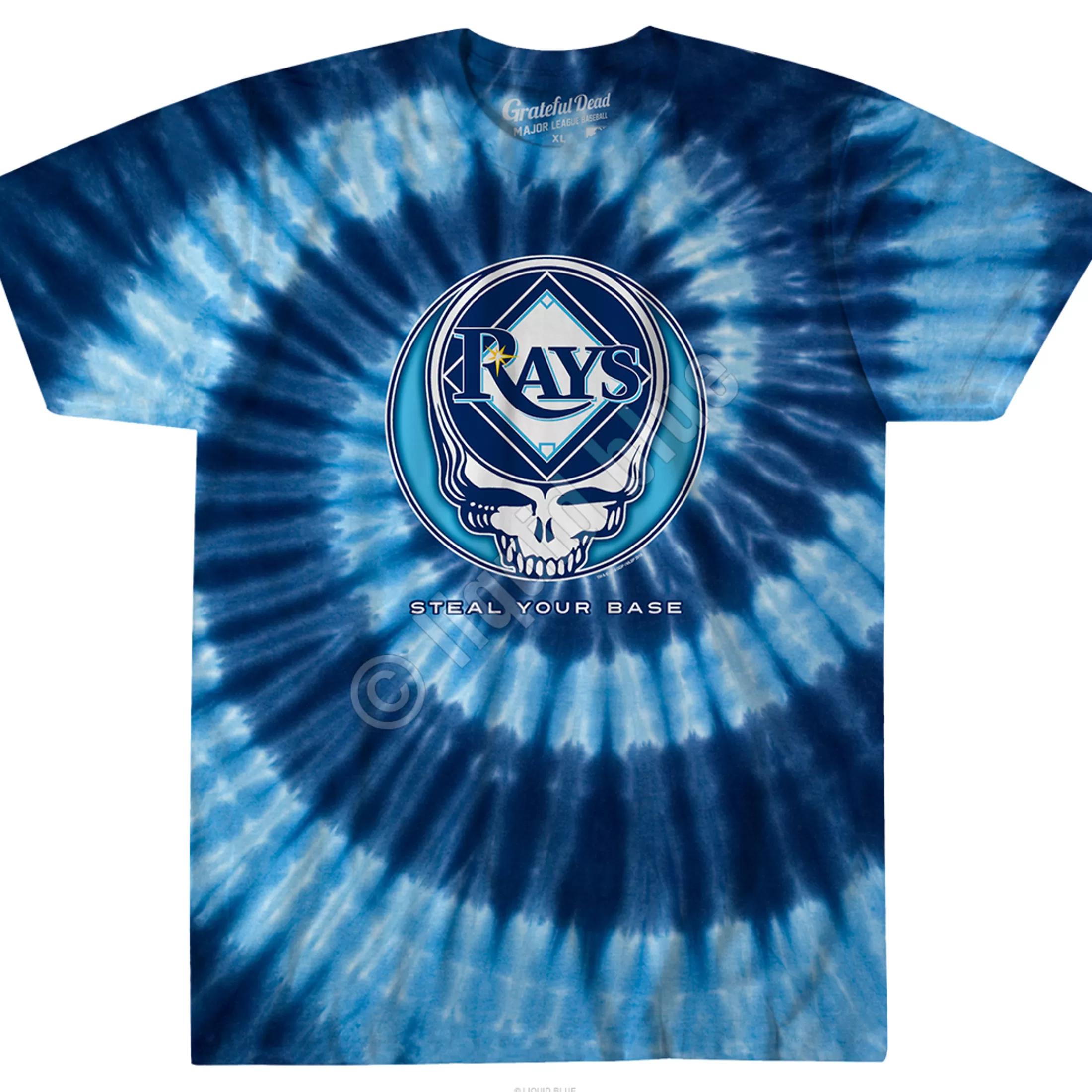 T-Shirt | Tampa Bay Rays<Liquid Blue Tampa Bay Rays Steal Your Base Tie-Dye T-Shirt