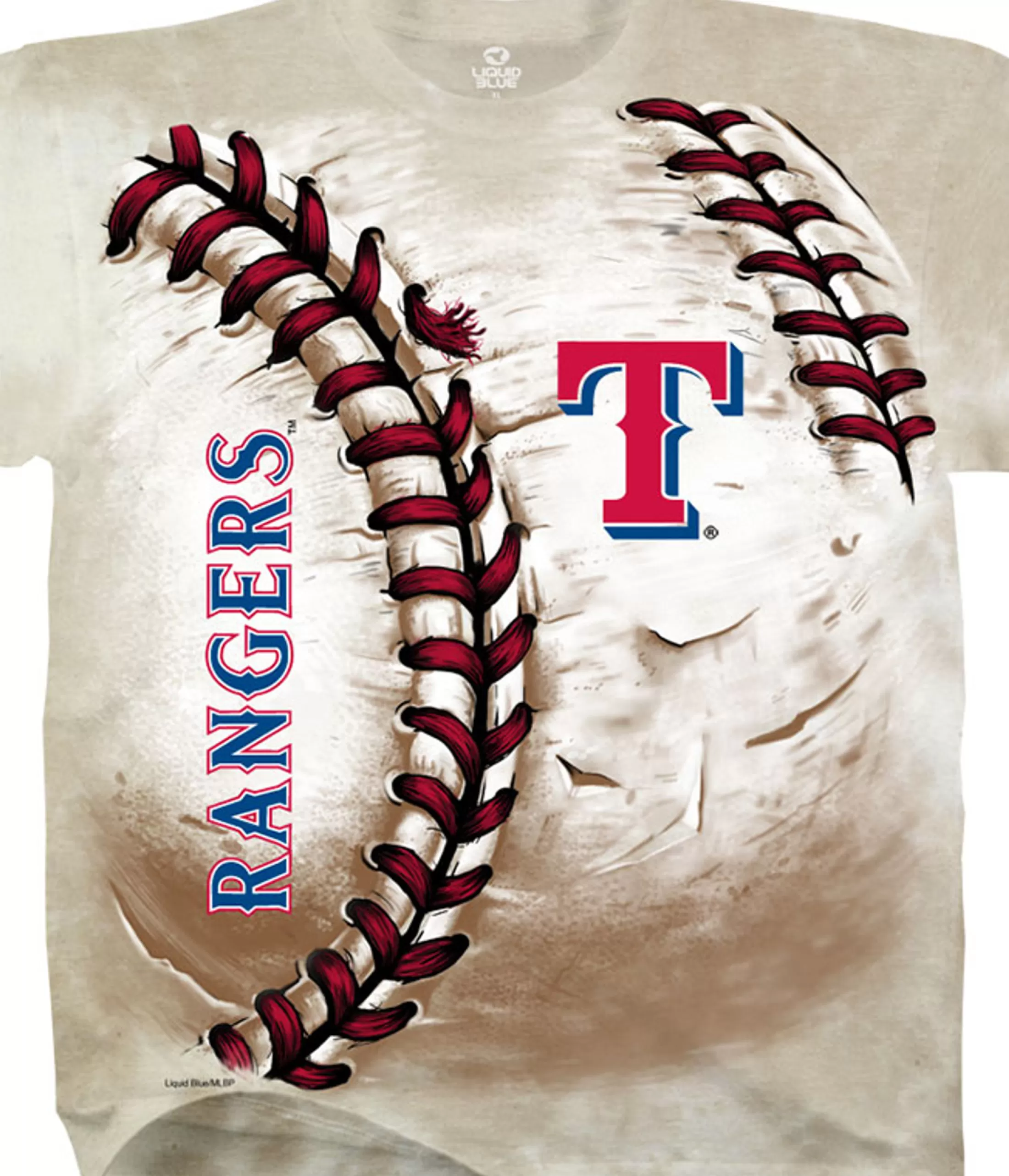 T-Shirt | Texas Rangers<Liquid Blue Texas Rangers Hardball Tie-Dye T-Shirt