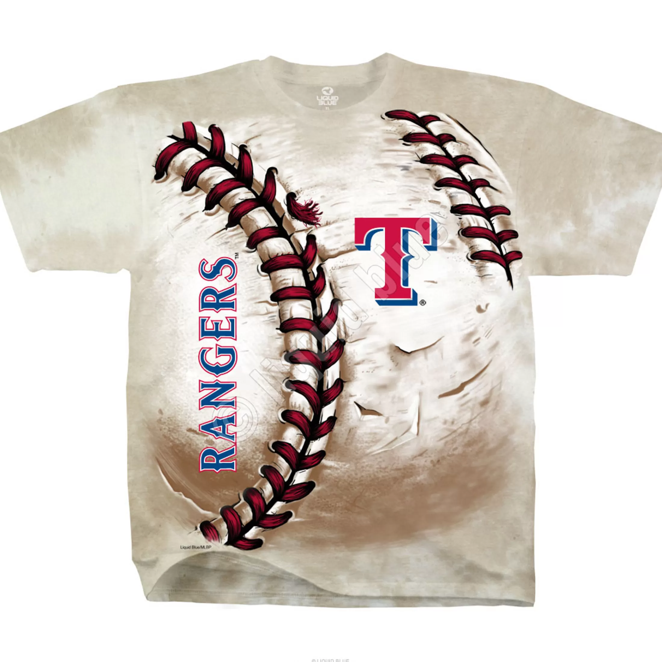 T-Shirt | Texas Rangers<Liquid Blue Texas Rangers Hardball Tie-Dye T-Shirt