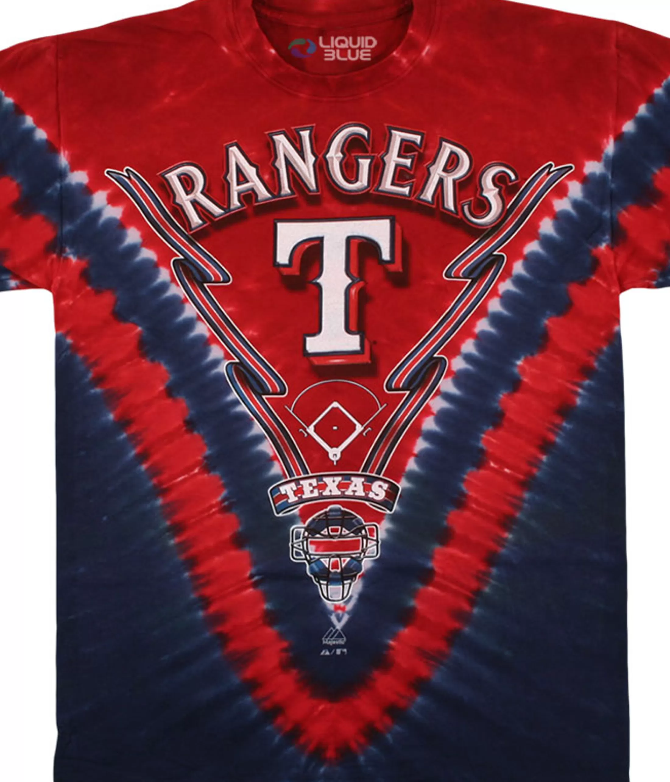 T-Shirt | Texas Rangers<Liquid Blue Texas Rangers V Tie-Dye T-Shirt