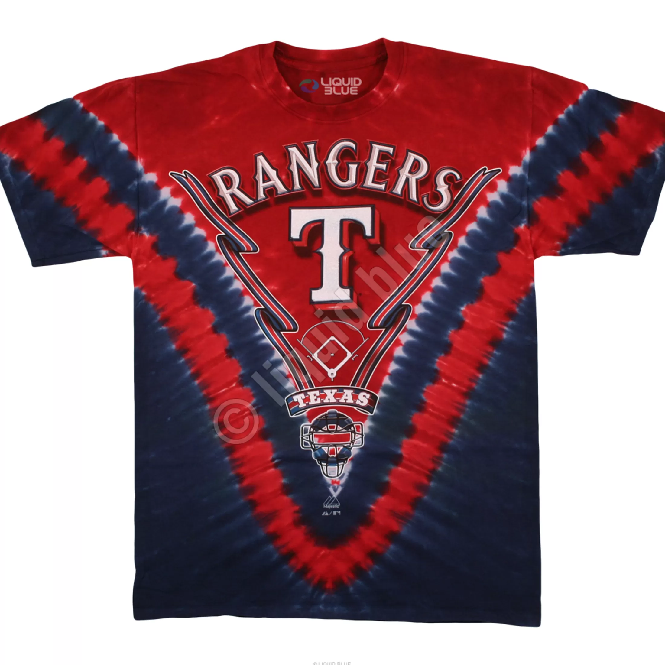 T-Shirt | Texas Rangers<Liquid Blue Texas Rangers V Tie-Dye T-Shirt