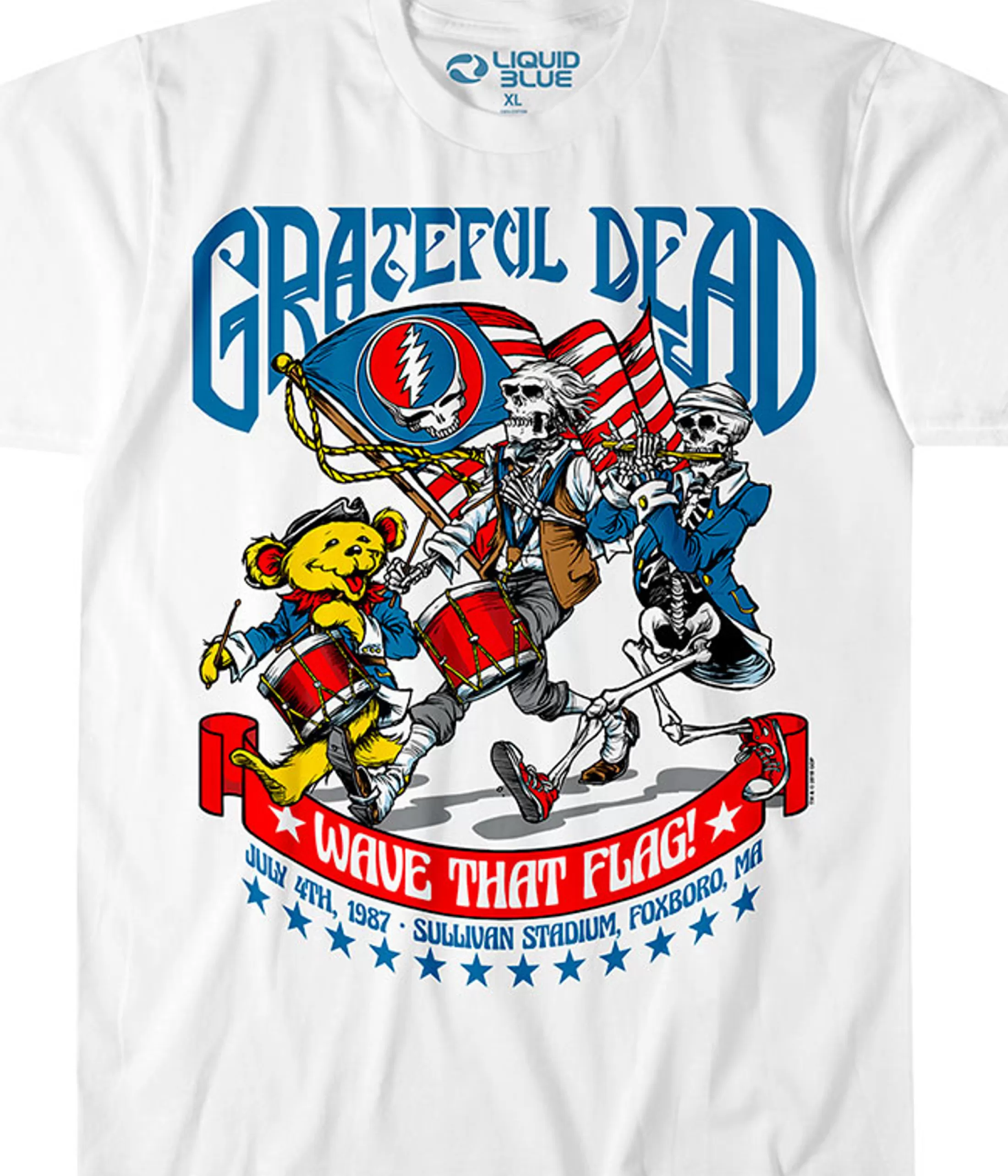 T-Shirt | Grateful Dead<Liquid Blue 4th of July White T-Shirt