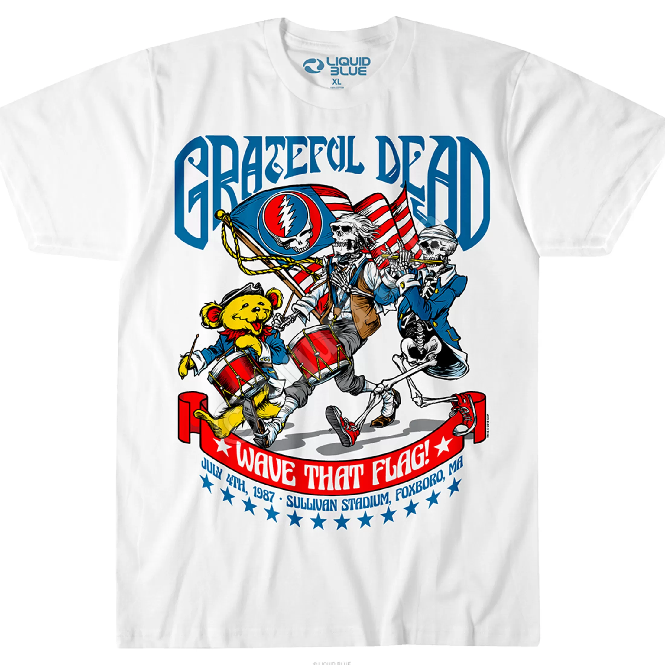 T-Shirt | Grateful Dead<Liquid Blue 4th of July White T-Shirt