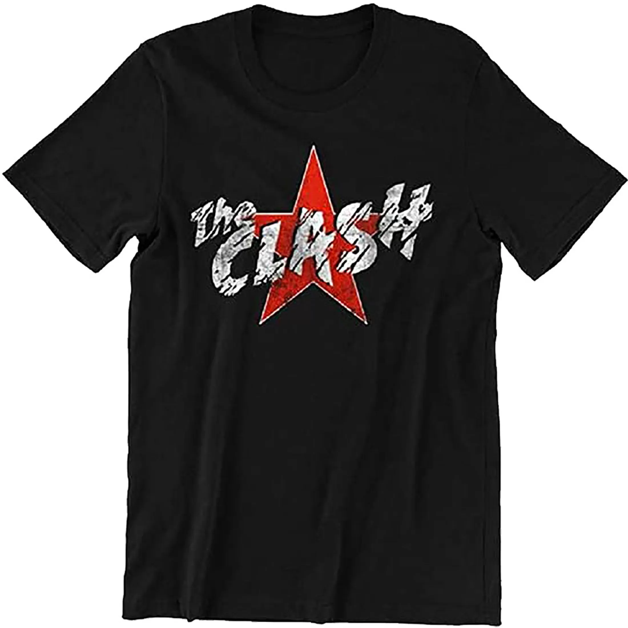 T-Shirt | The Clash<Liquid Blue The Clash Star Logo Black T-Shirt