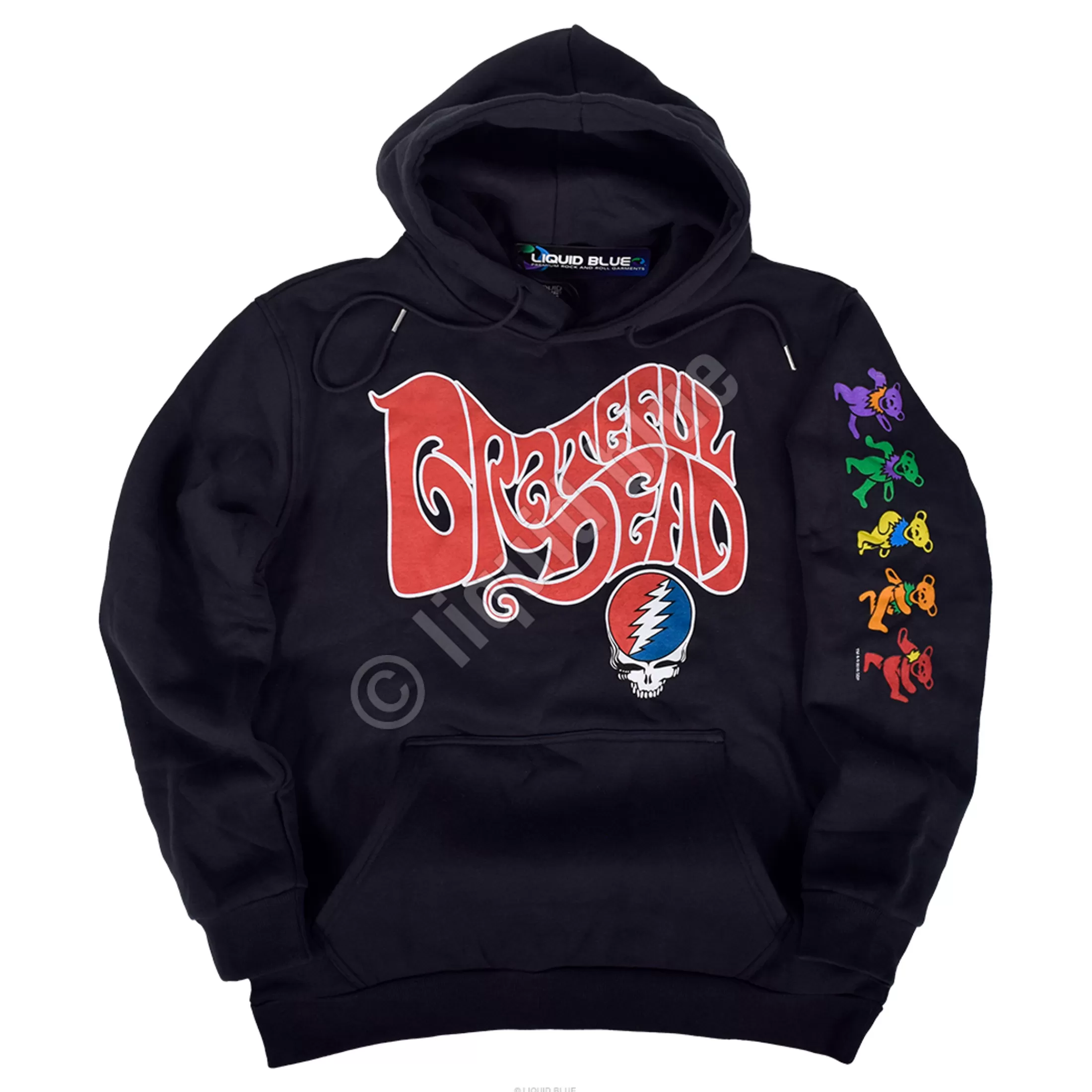 Hoodie | Grateful Dead<Liquid Blue The Grateful Dead Navy Sleeve Printed Hoodie