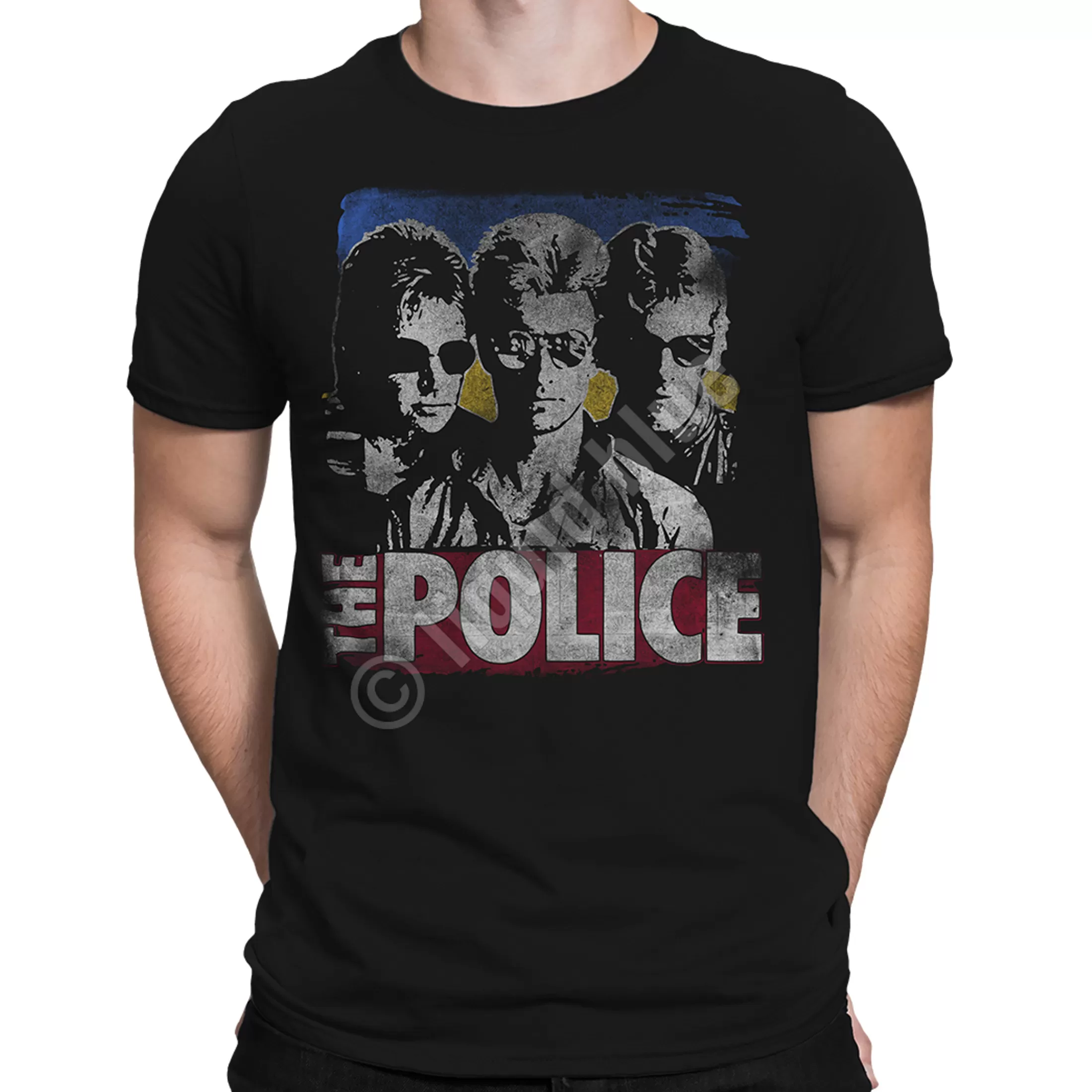 Athletic T-Shirt | The Police<Liquid Blue The Police Greatest Hits Black Athletic T-Shirt