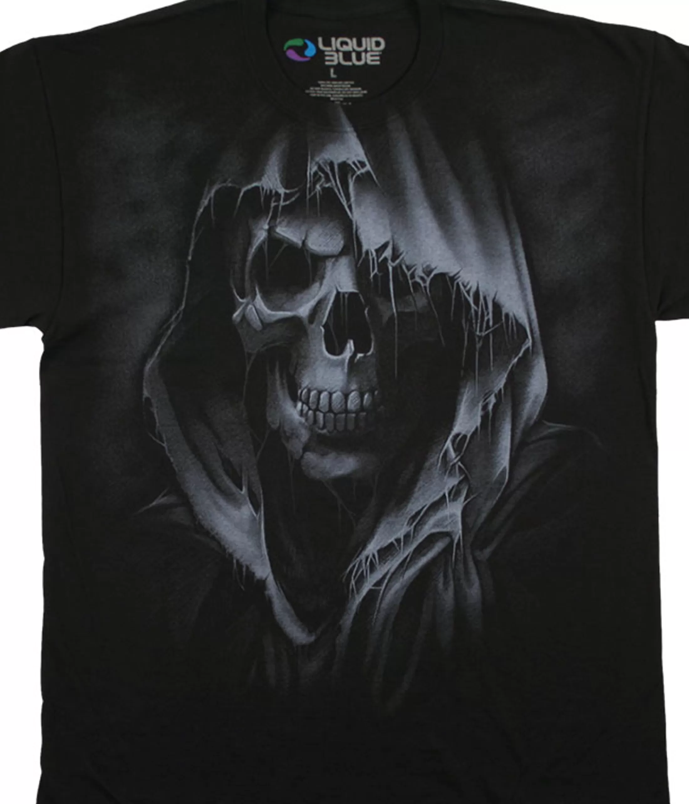 T-Shirt | Halloween<Liquid Blue The Reaper Black T-Shirt