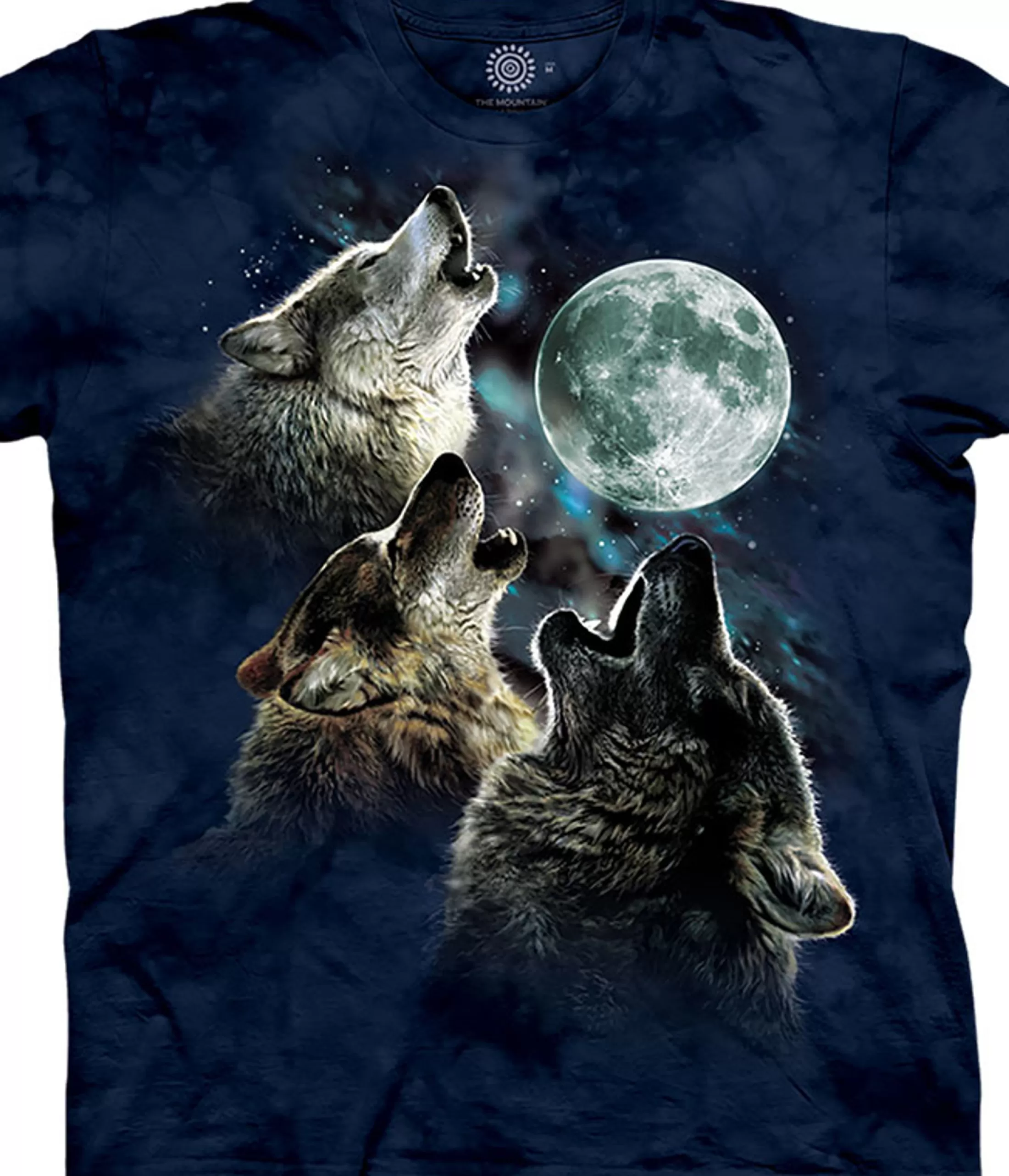 T-Shirt | Wolf Shirt Collection<Liquid Blue Three Wolf Moon® Classic Cotton T-Shirt - Blue