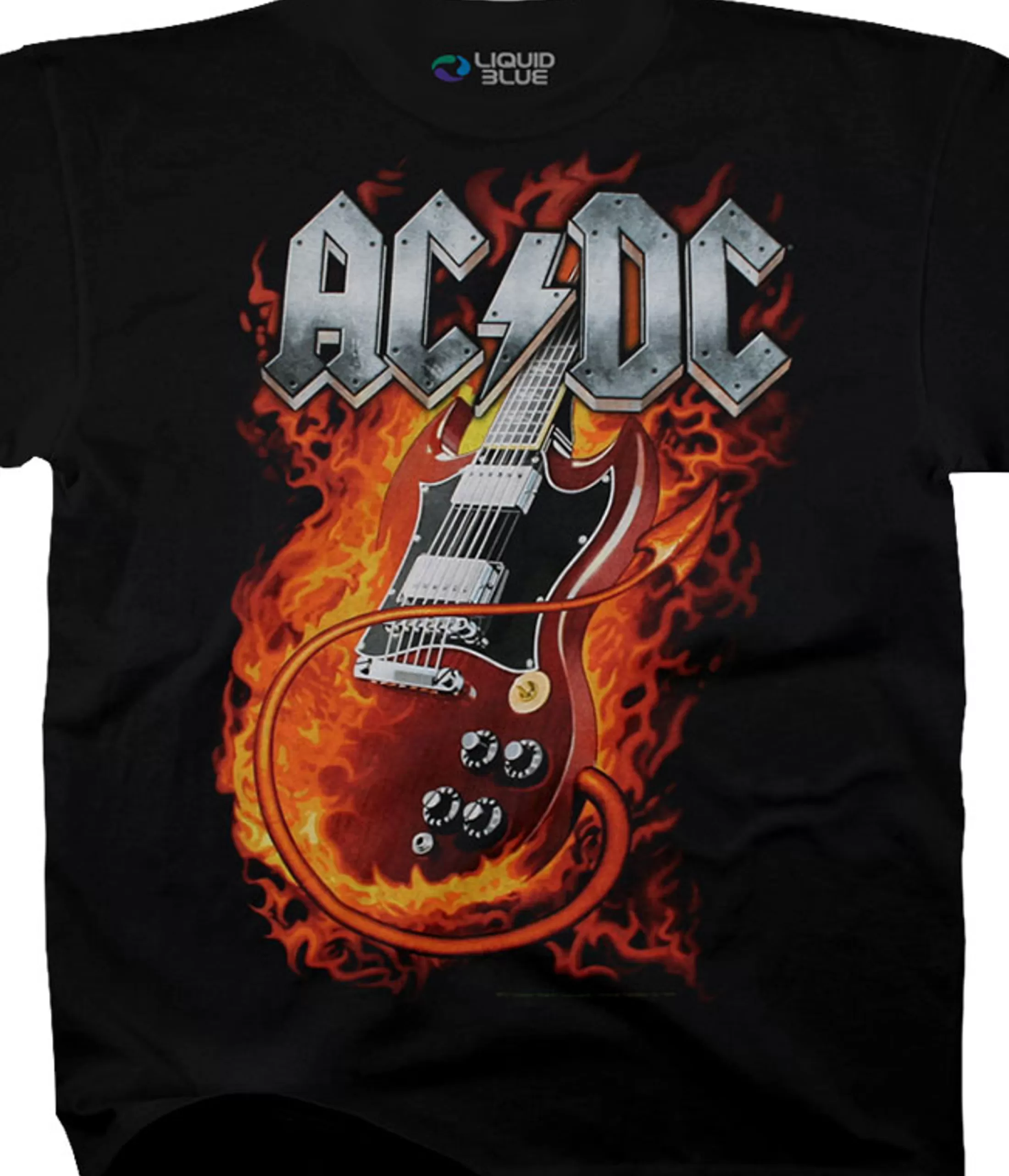 T-Shirt | Ac-Dc<Liquid Blue Thunderstruck Black T-Shirt