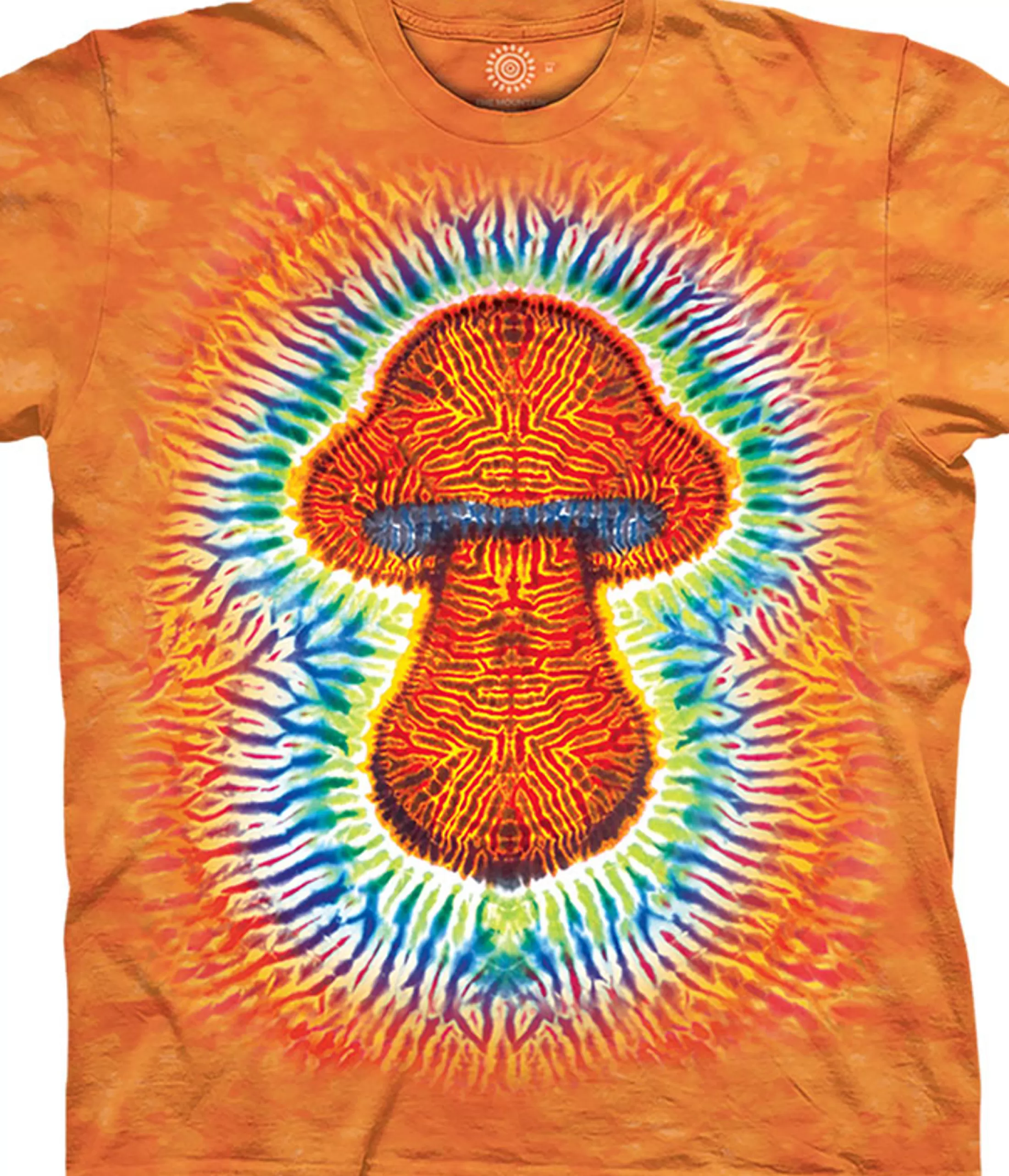 T-Shirt | Novelty<Liquid Blue Tie Dye Mushroom Classic Cotton T-Shirt