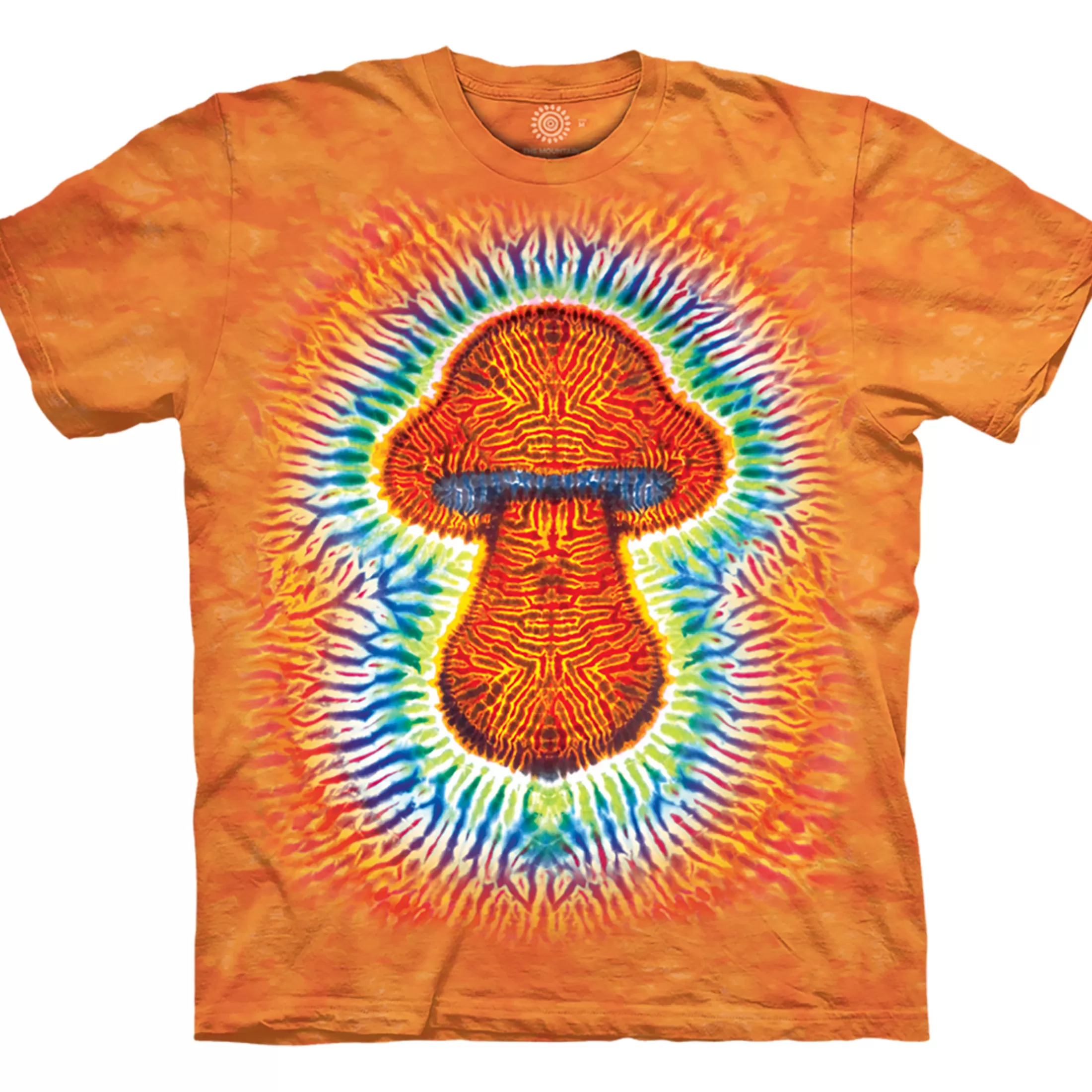 T-Shirt | Novelty<Liquid Blue Tie Dye Mushroom Classic Cotton T-Shirt