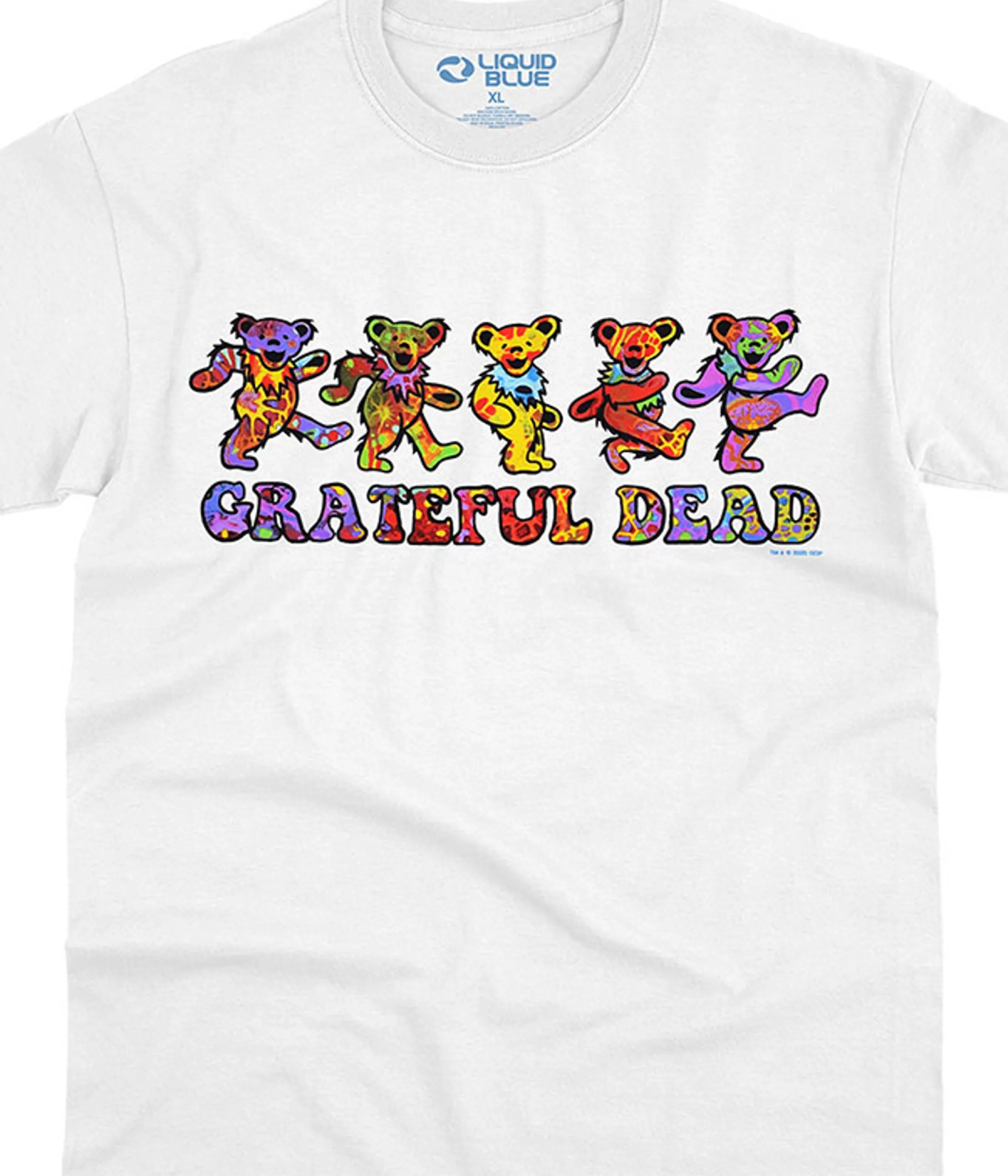 T-Shirt | Grateful Dead<Liquid Blue Tie-Dye Bears White T-Shirt