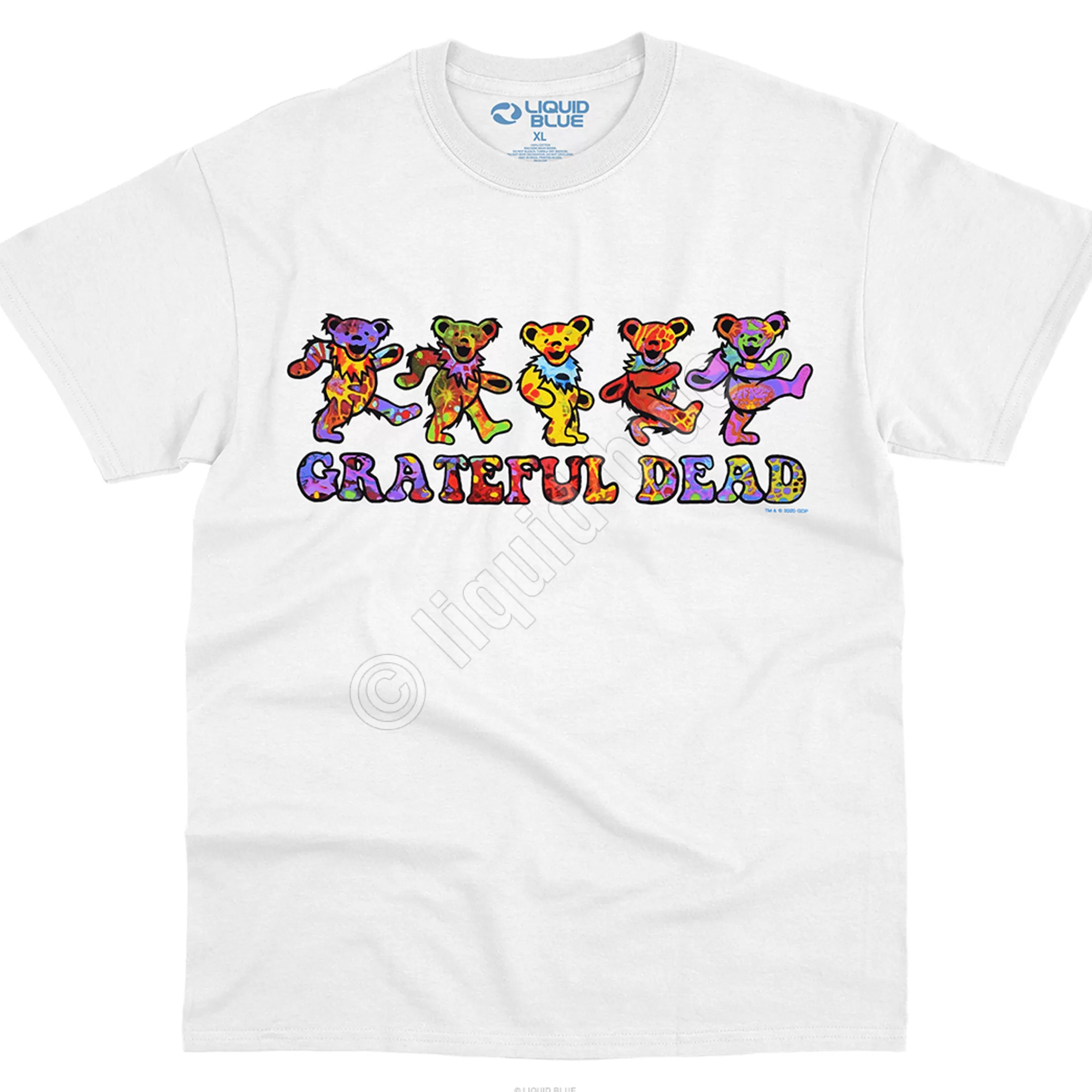 T-Shirt | Grateful Dead<Liquid Blue Tie-Dye Bears White T-Shirt